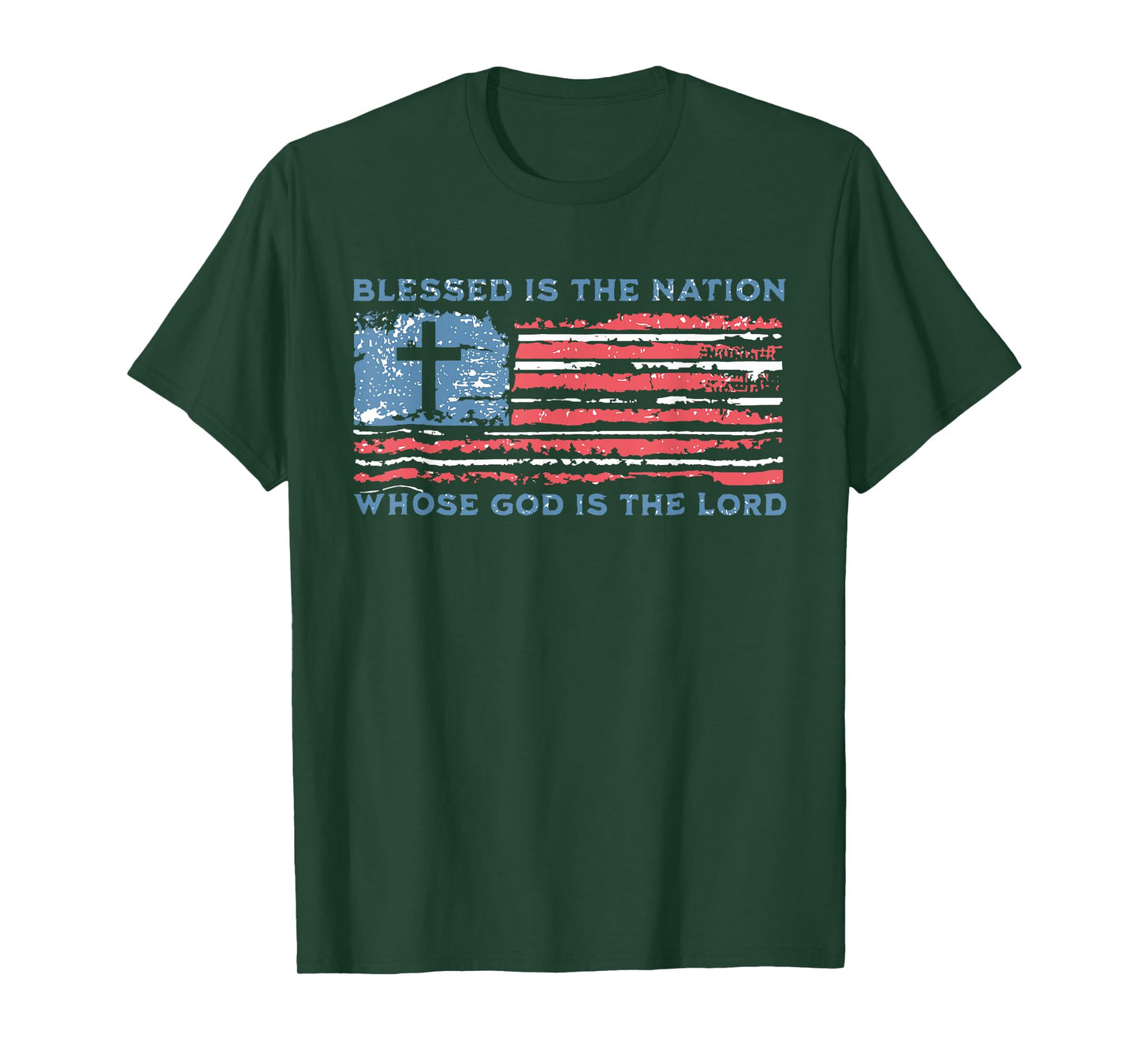 Retro Blessed Is The Nation Whose God Is The Lord Religious T-Shirt