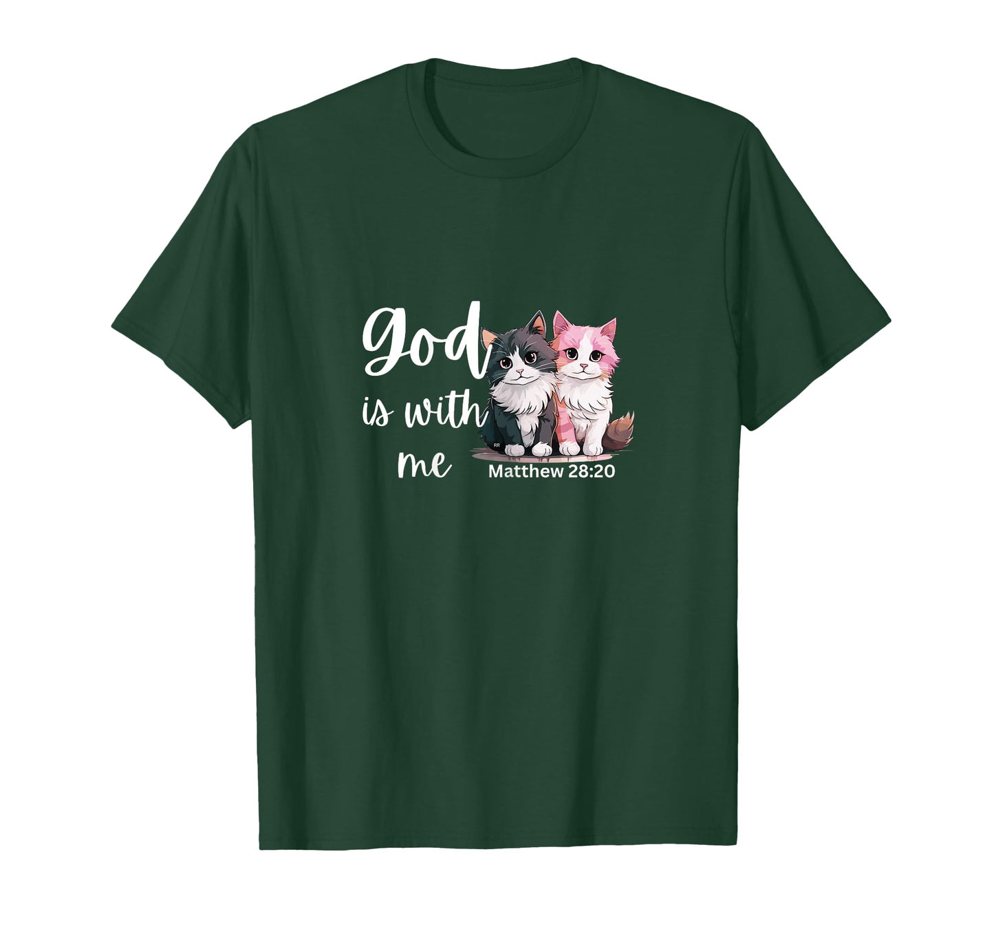 Kitty Cat for Ladies Bible Verse GOD is with ME T-Shirt
