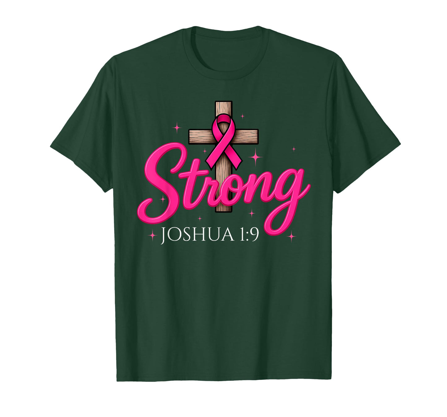 Strong Breast Cancer Awareness Month Christian Women Girls T-Shirt
