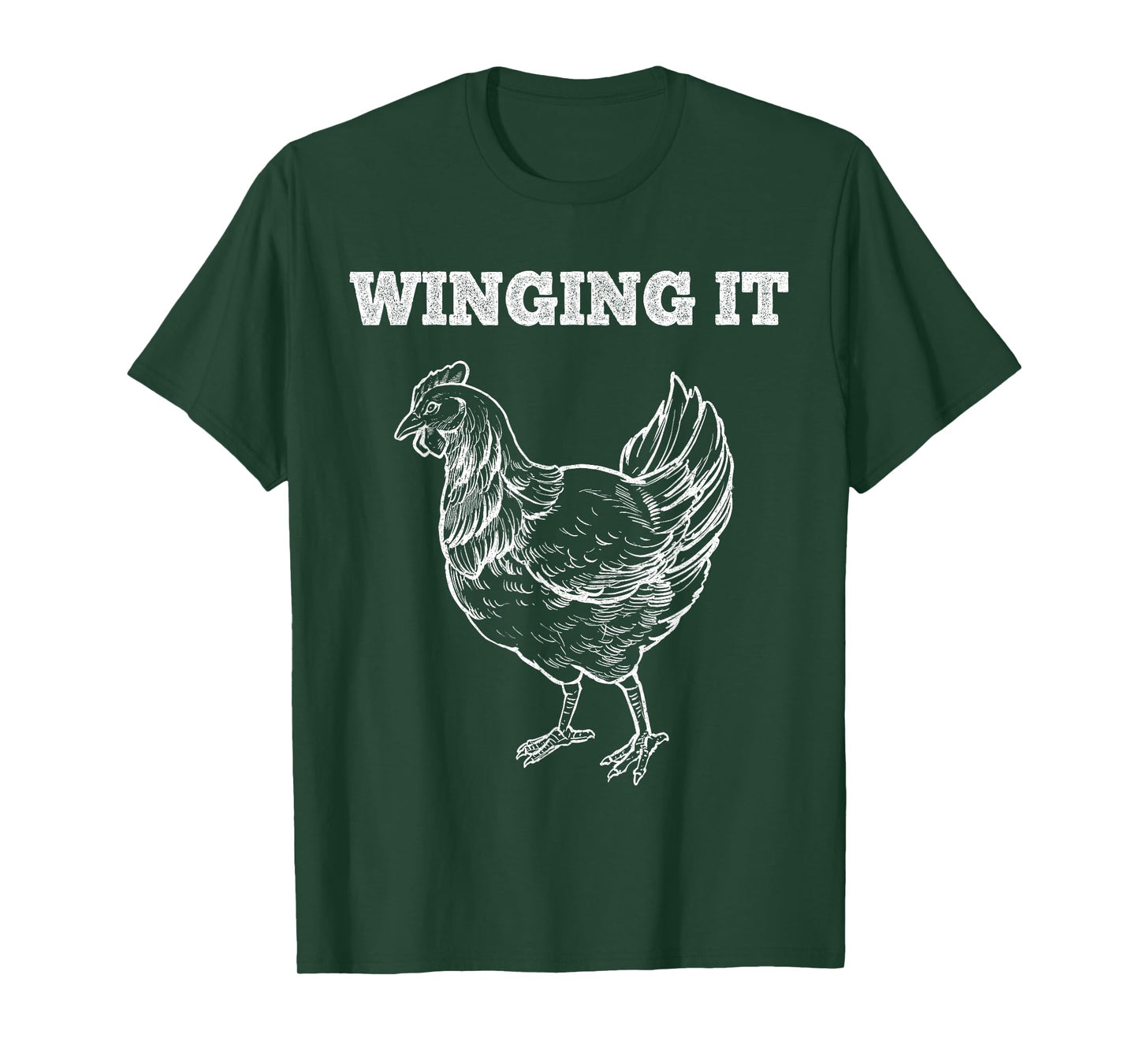 Winging It Funny Chicken Wings Lovers Quote T-Shirt