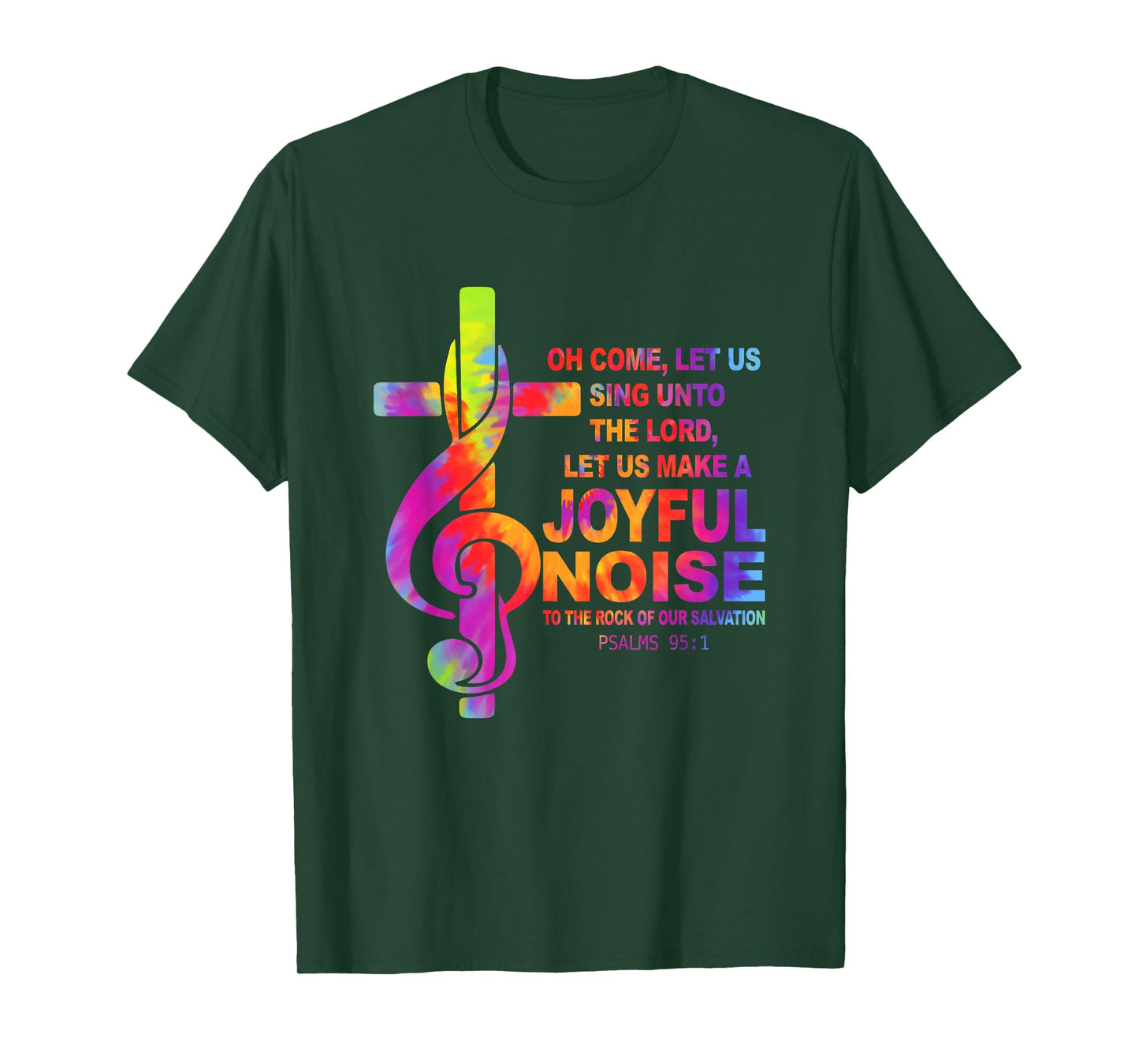 Christian Music Cross Treble Clef Joyful Noise Psalms 95 1 T-Shirt