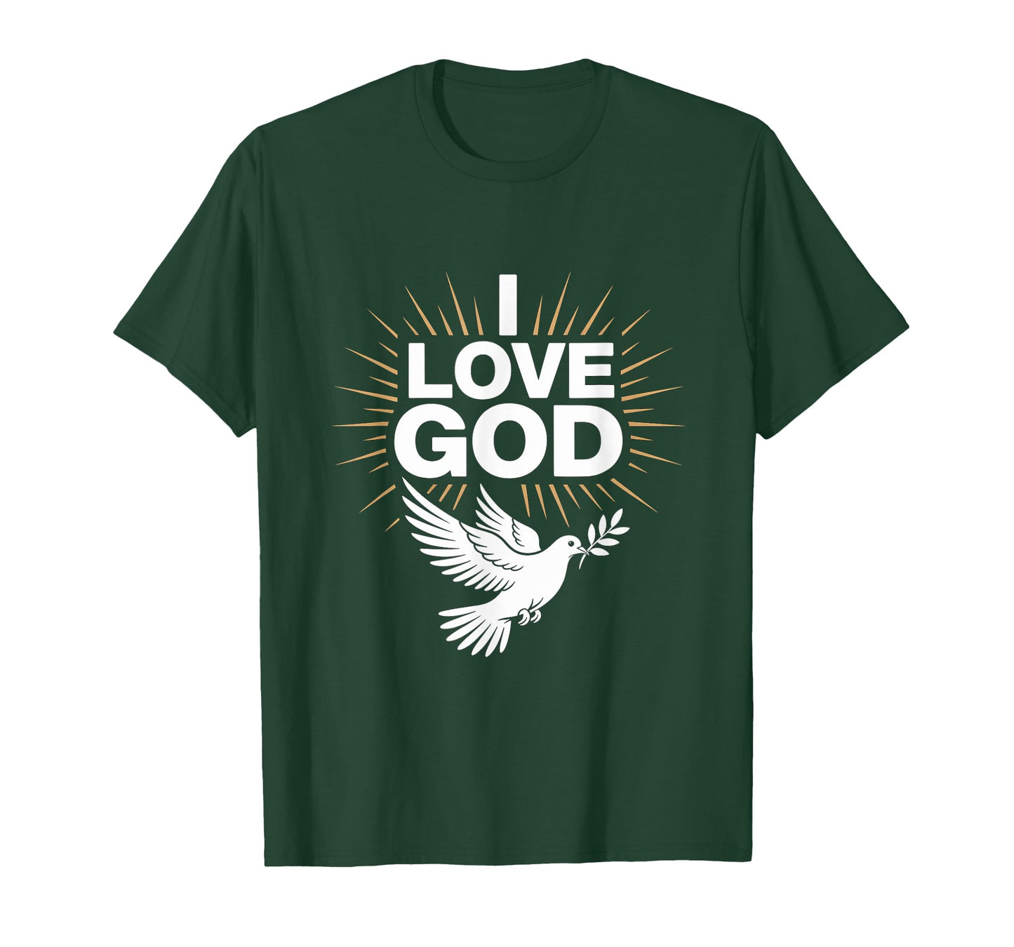 I Love God Dove Symbol Peaceful Faith T-Shirt
