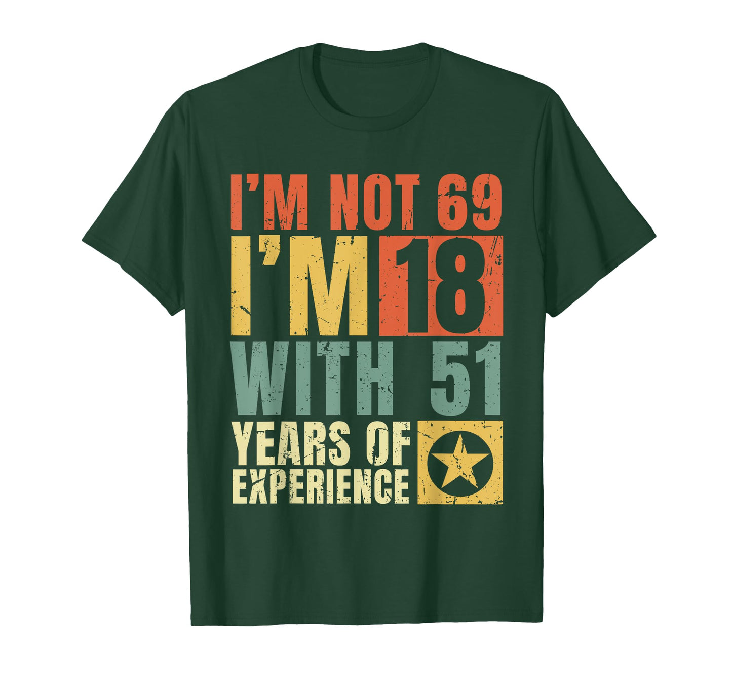 I'm Not 69 I'm 18 with 51 Years Of Experience Funny Vintage T-Shirt