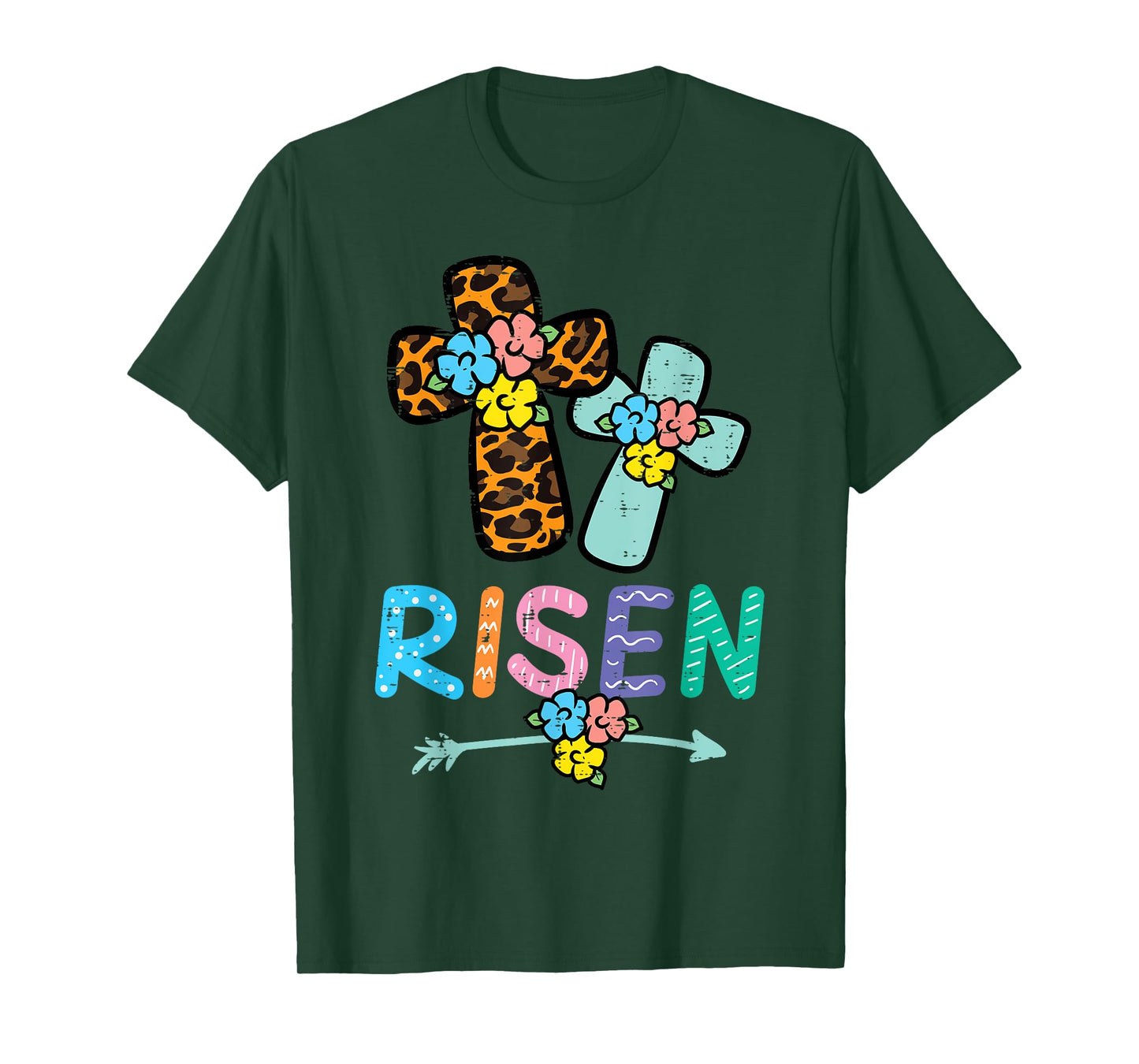 Easter Risen Jesus Cross Christian Women Girls Kids Toddler T-Shirt