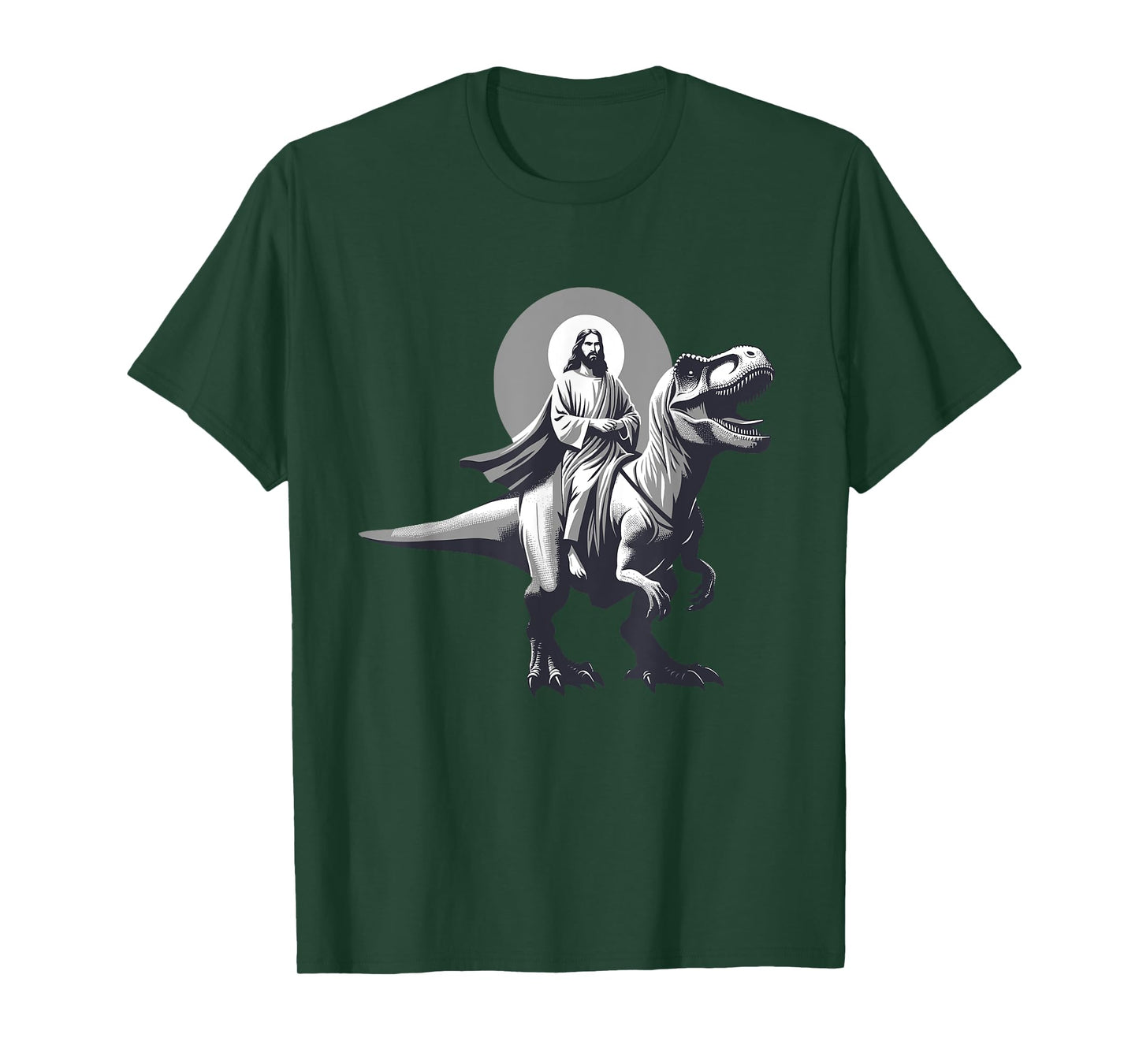 Funny Jesus Riding T-Rex Dinosaur Meme Parody for Believers T-Shirt