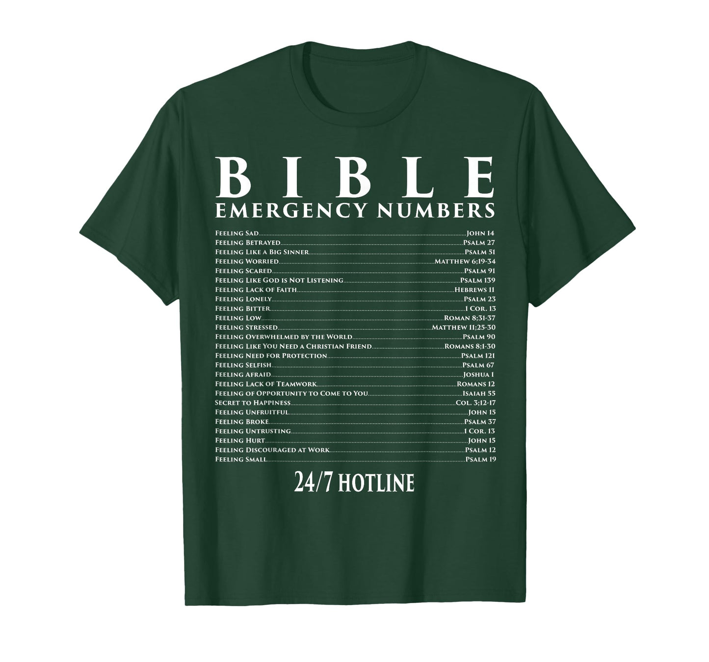 Bible Emergency Hotline Numbers - Cool Christian T-Shirt