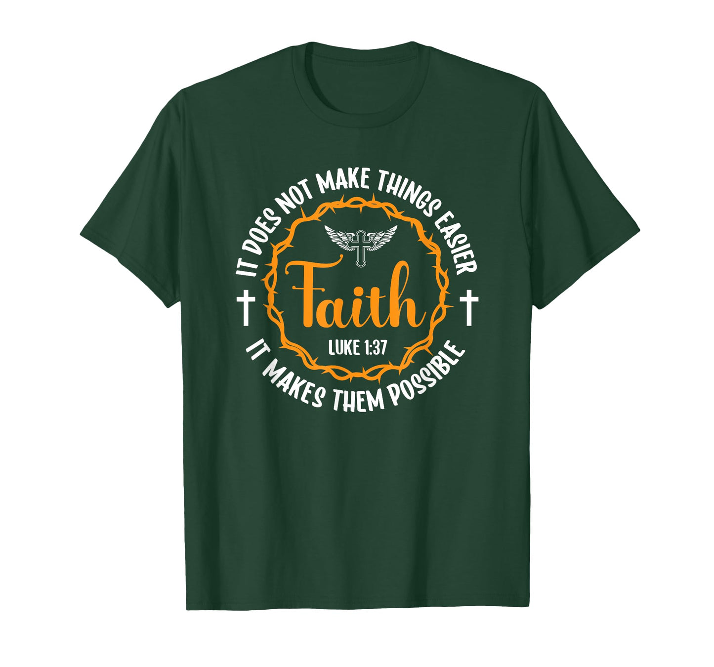 Faith Luke 1:37 Religion Christ Bible T-Shirt