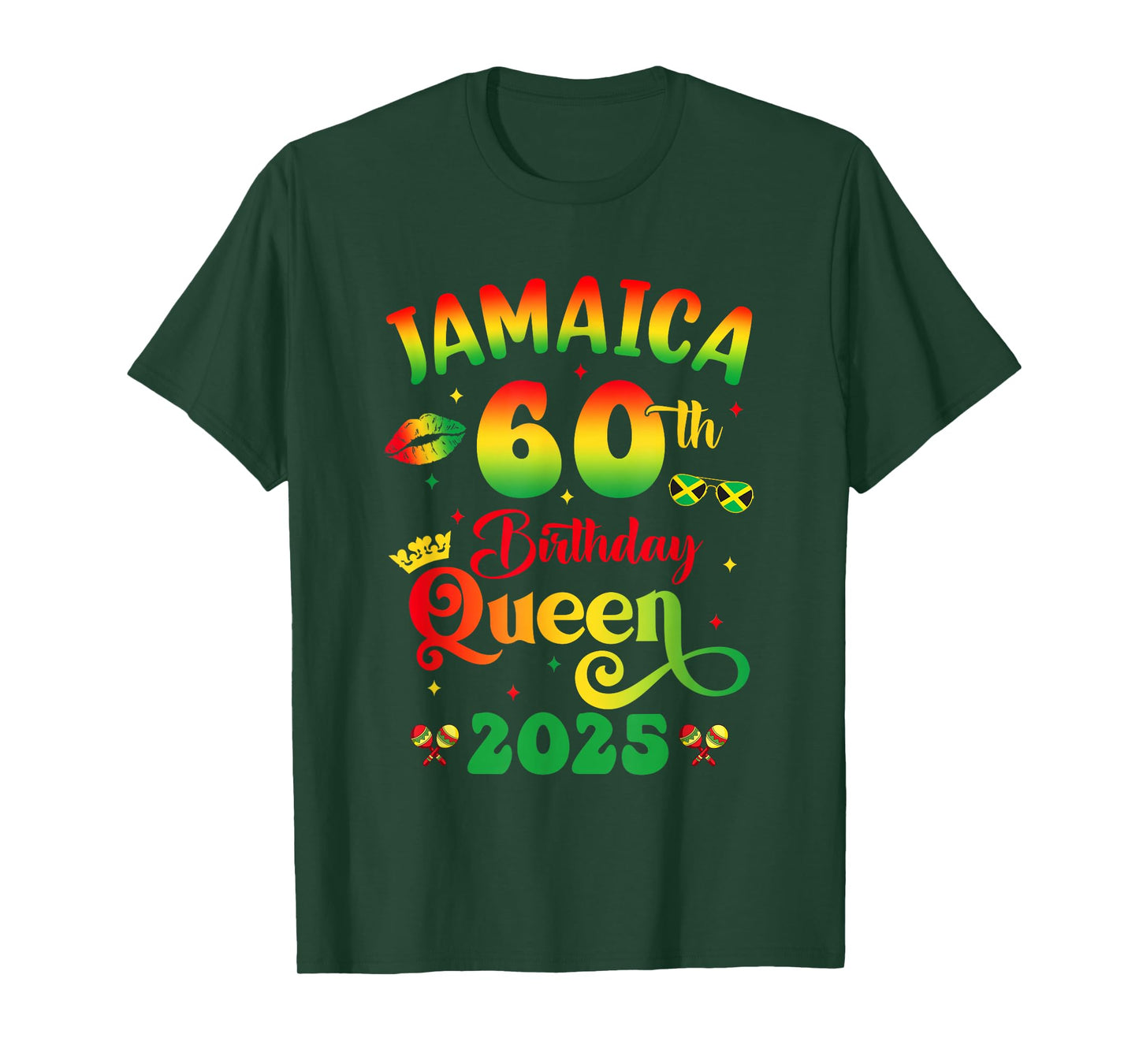 60Th Birthday Queen Jamaica Girl Matching Party 2025 T-Shirt
