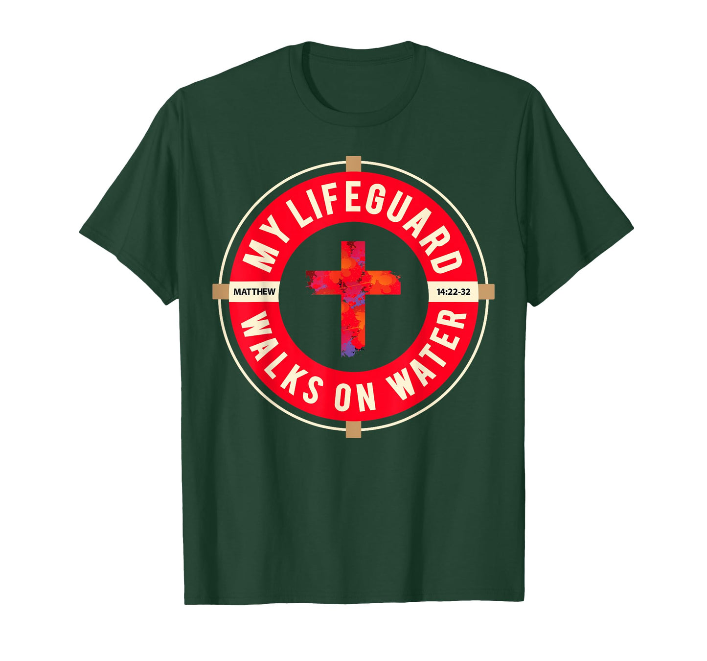 Funny Christian Apparel - Lifeguard Walks on Water T-Shirt