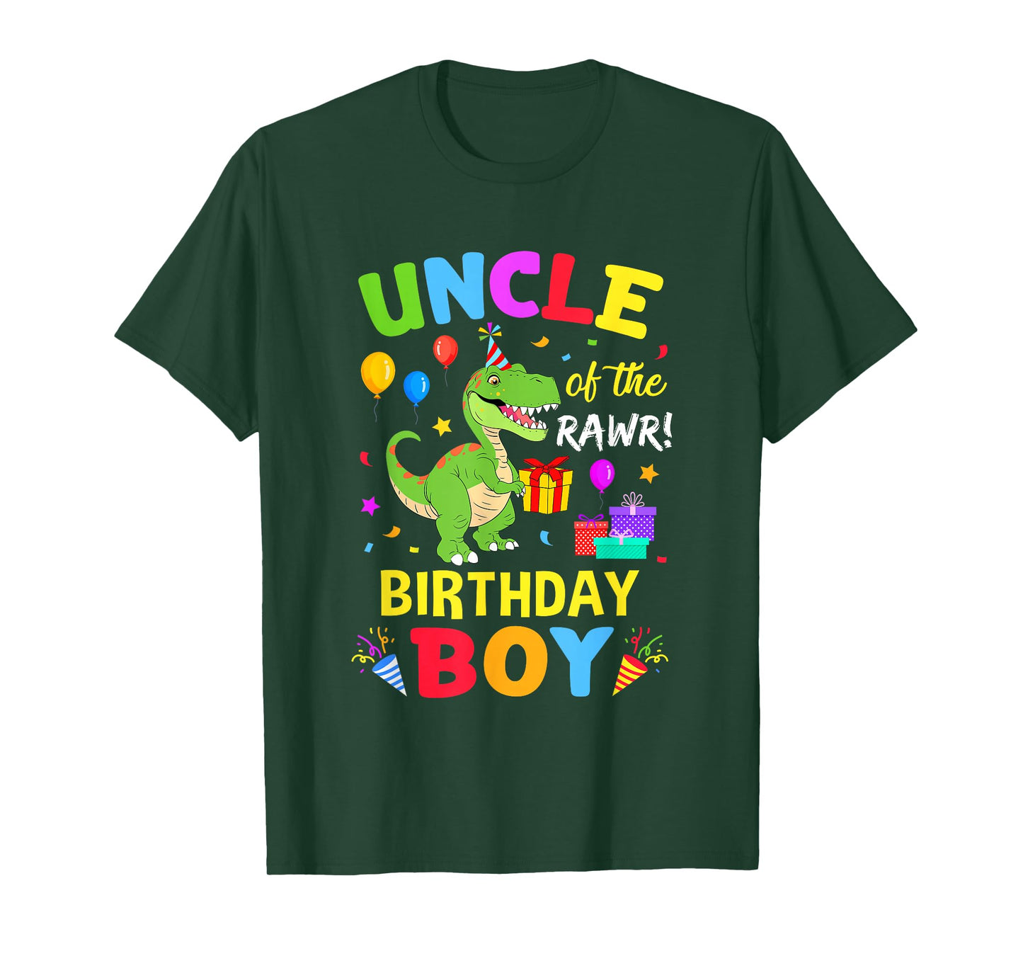 Uncle Of The Birthday Boy T-Rex Funny Dinosaur Boy Party T-Shirt
