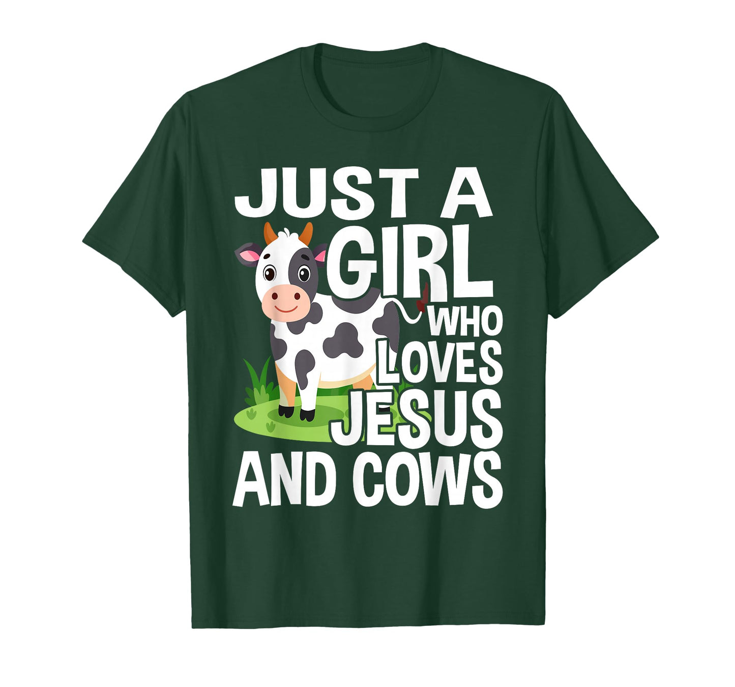 Cow Jesus Christian Just A Girl Who Loves Jesus and Cows T-Shirt