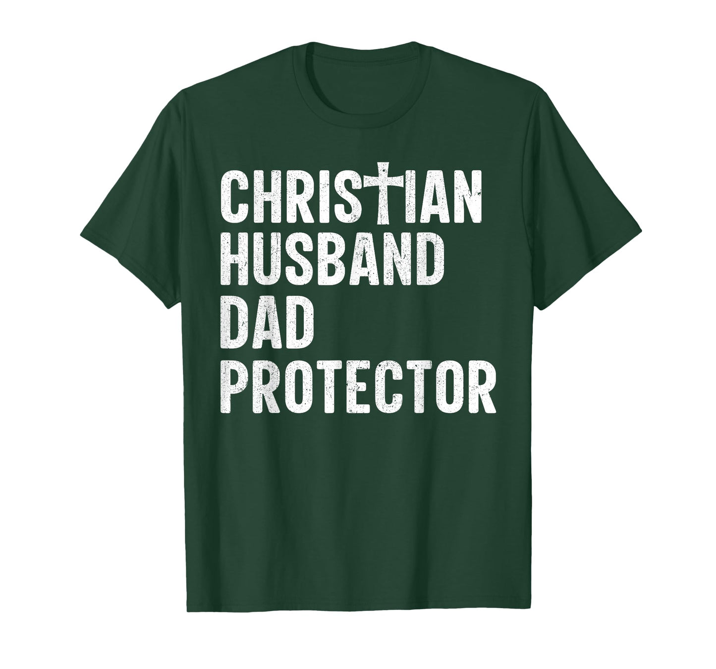 Christian Husband Dad Protector Cross Jesus Father's Day T-Shirt
