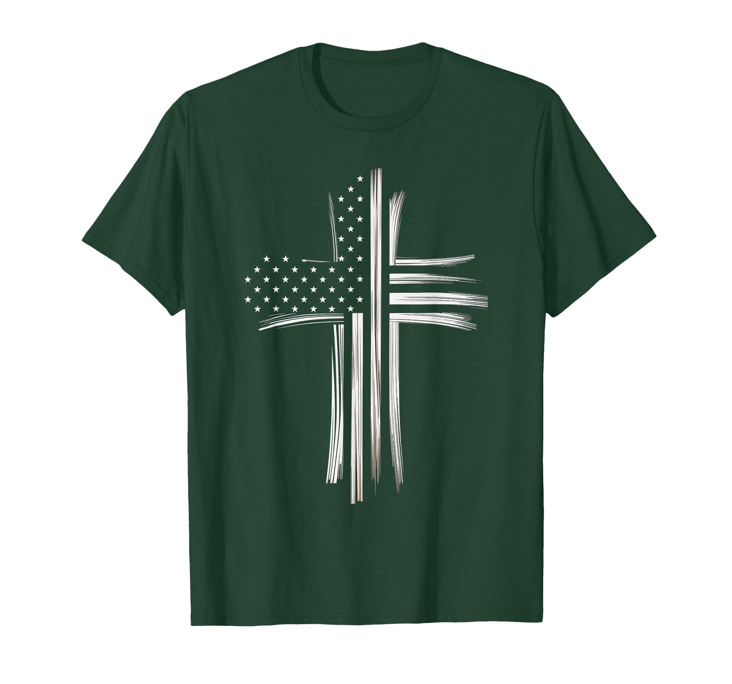 Christian Cross American Flag Faith USA Patriot T-Shirt