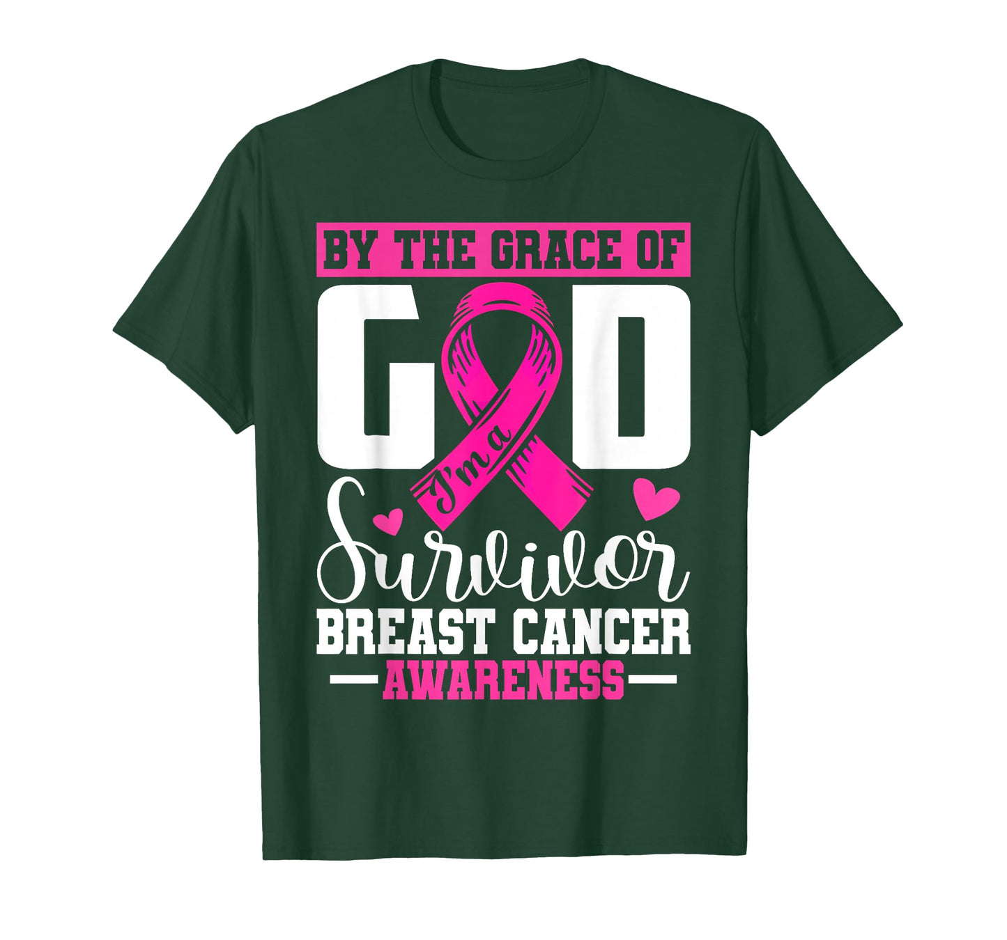 by The Grace God I'm A Survivor Breast Cancer Survivor T-Shirt