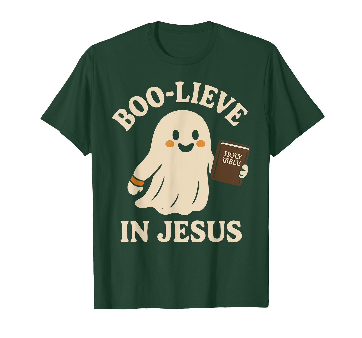 Boo-Lieve in Jesus Believe Holy Ghost Christian Halloween T-Shirt