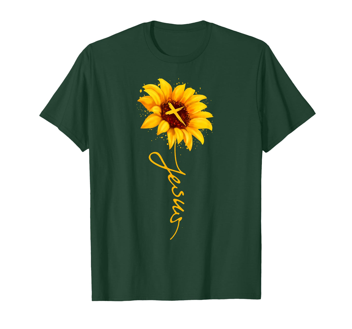 Jesus Christ Sunflower Cross Christians Women T-Shirt