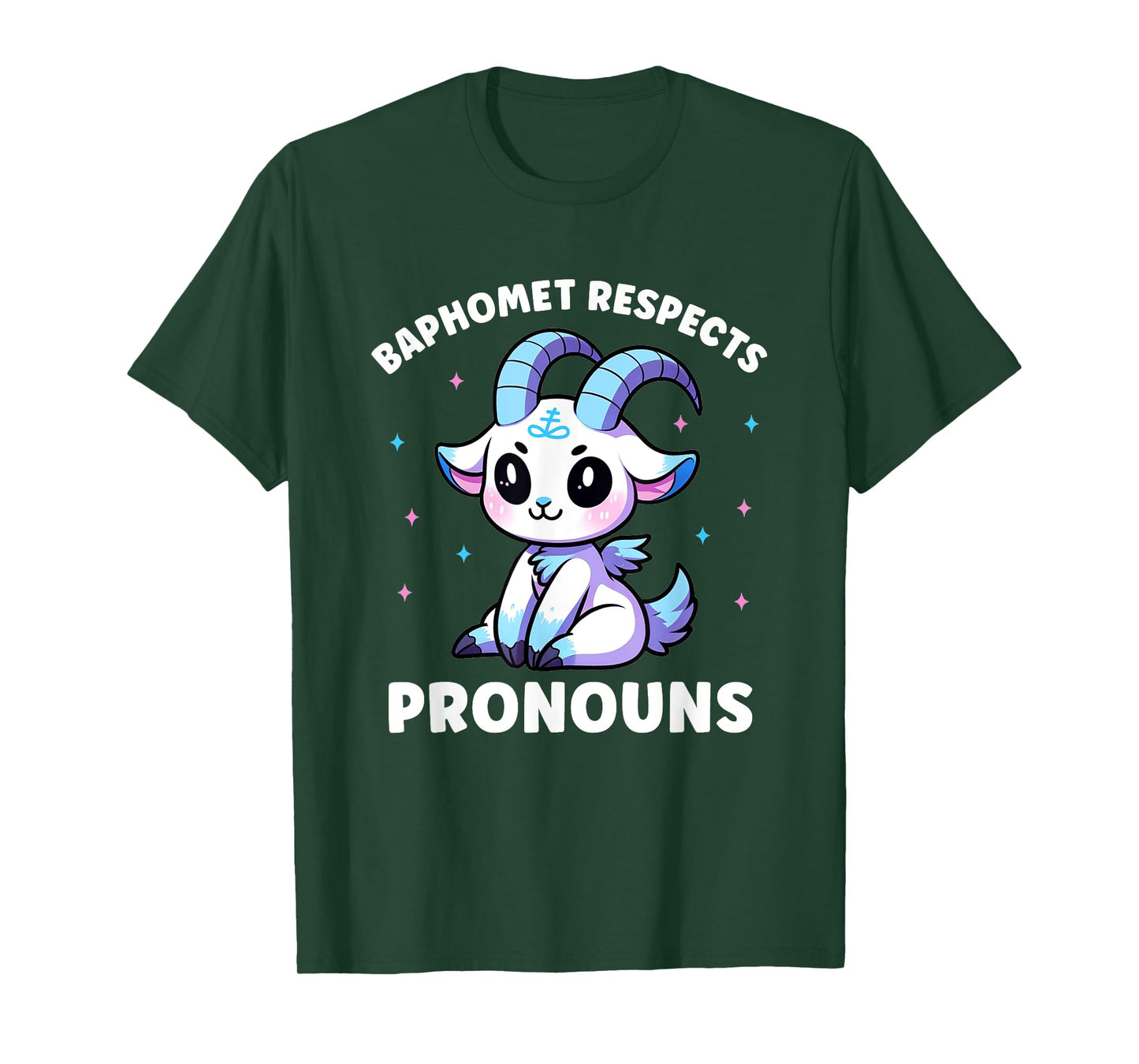 Transgender Baphomet Respects Pronouns Trans Pride T-Shirt