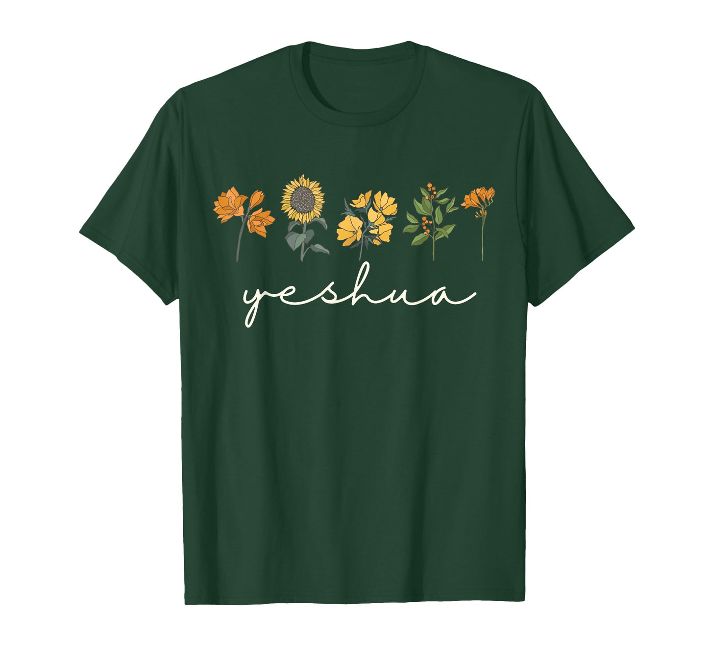 Yeshua Jesus Scripture Christian Bible Faith Wildflowers T-Shirt