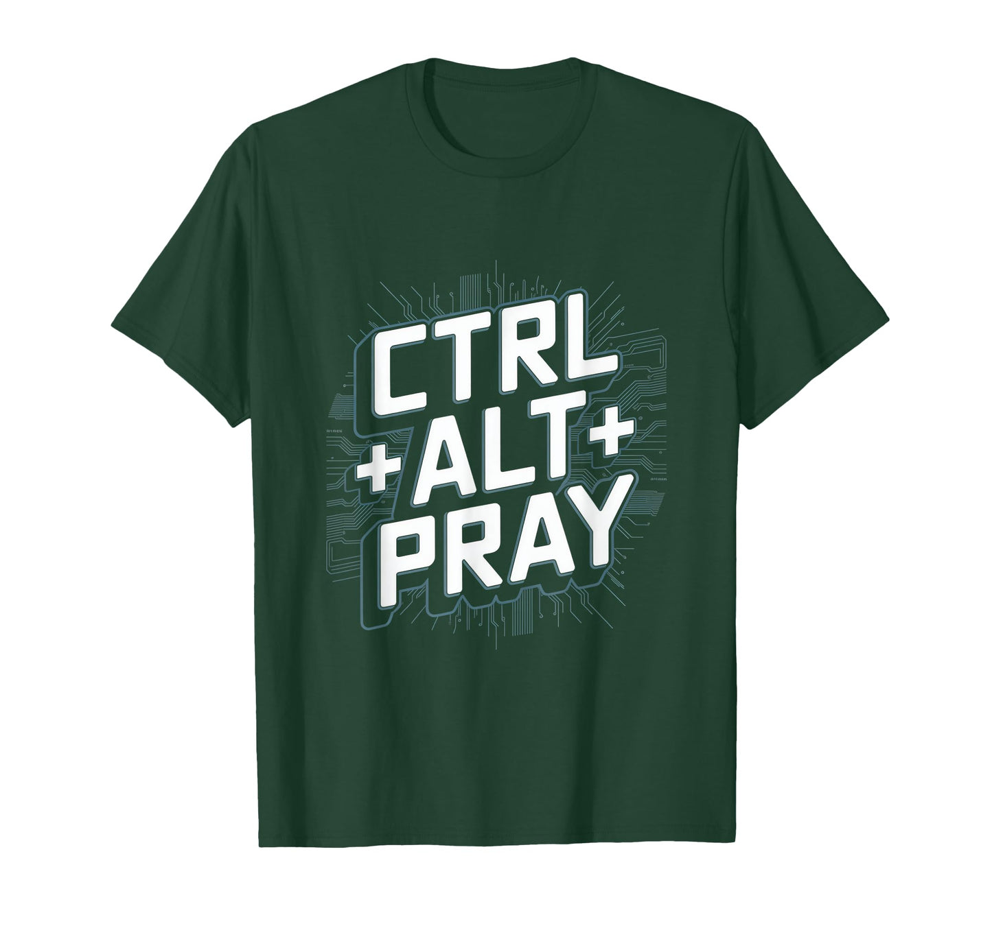 Christian Ctrl Alt Pray Tech Theme T-Shirt