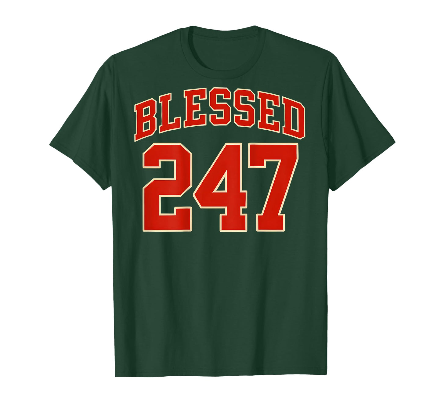 (ON Back) Blessed 24/7 Christian Faith Based Sports Jersey T-Shirt