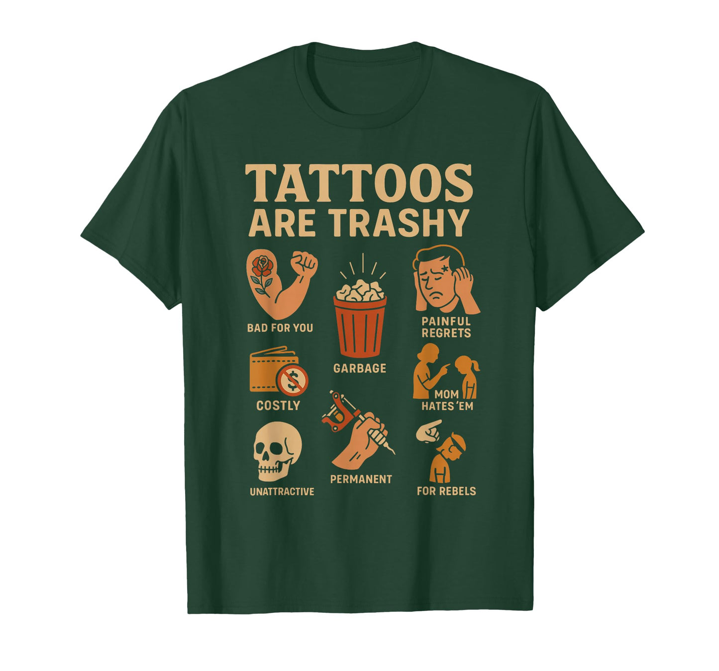 Funny Tattoo Meme Tattoo Icons Humor Trashy Tattoo Design T-Shirt