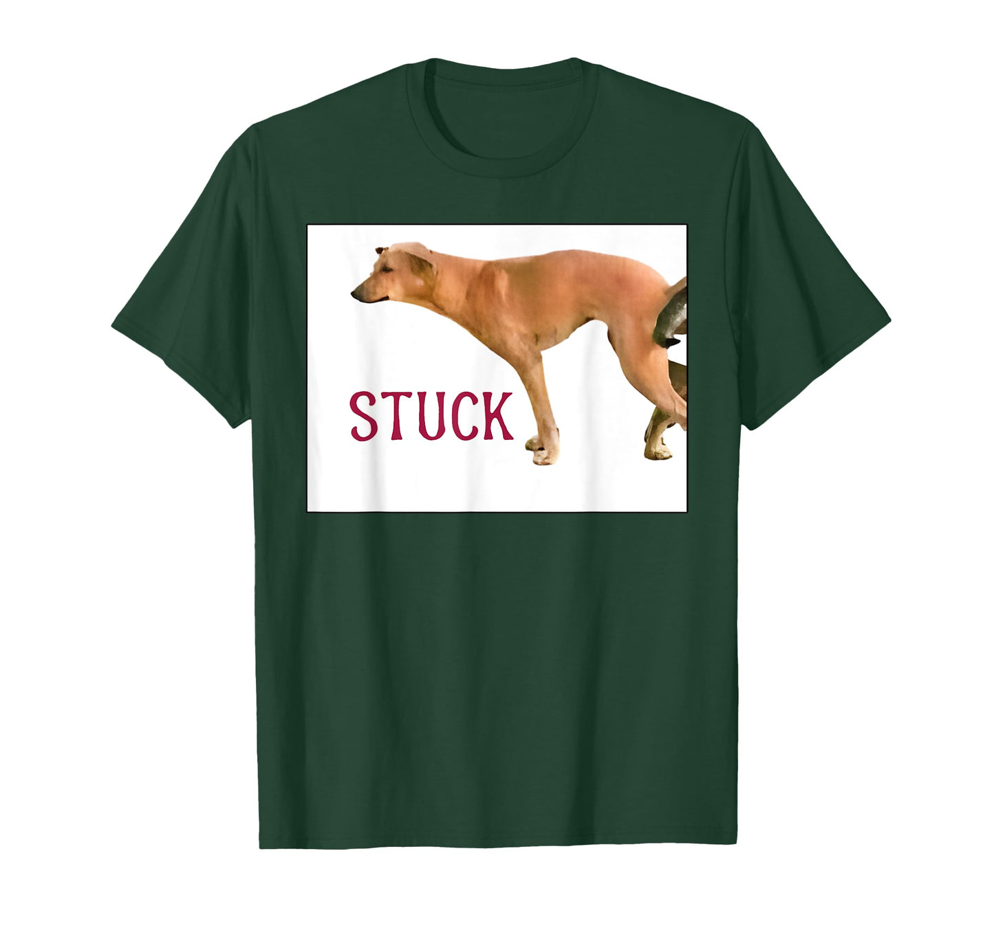 Stuck Together Dogs Funny Couple Saying Quote Dog Adult Joke T-Shirt