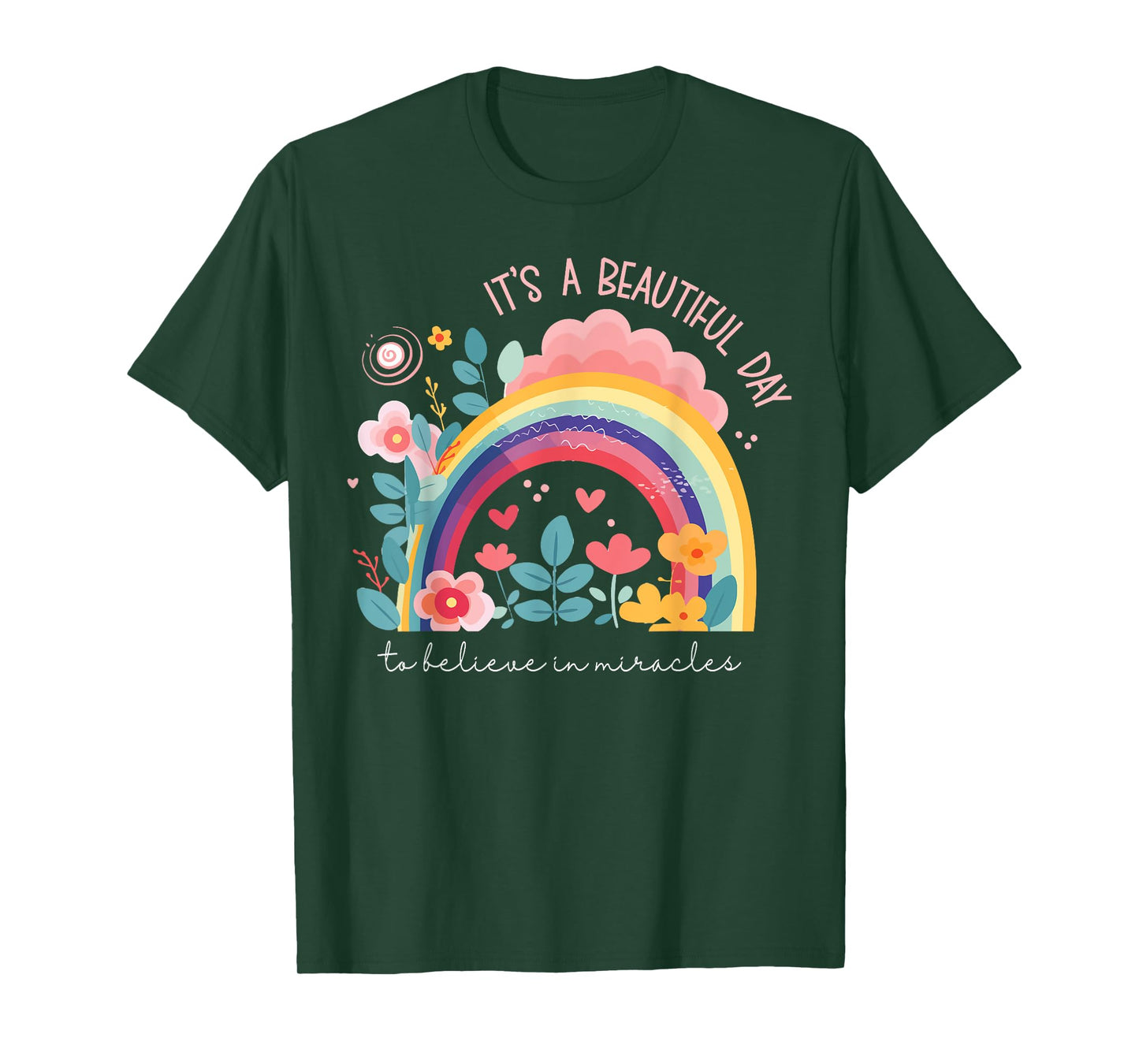 I Believe in Miracles Flower Vintage Cool Bold Christian T-Shirt