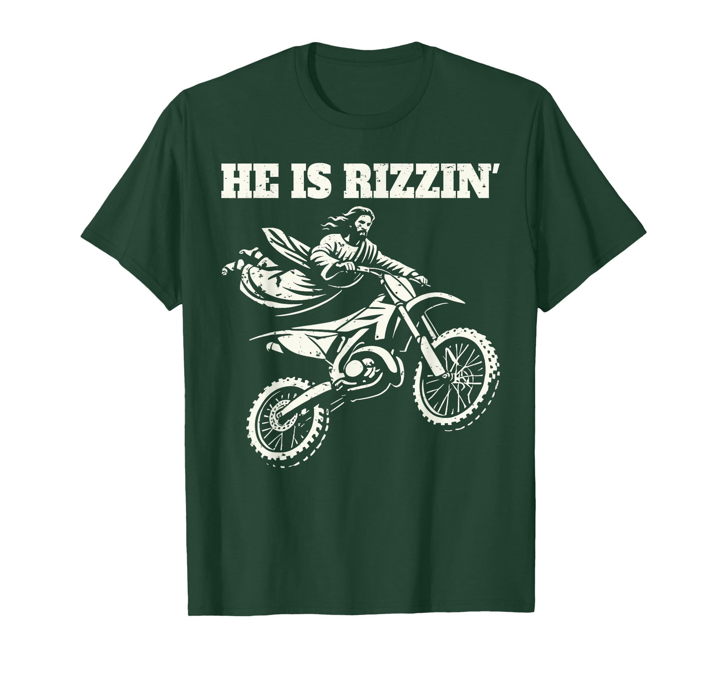 Funny jesus christ motocross dirt bike he's rizzin' easter T-Shirt