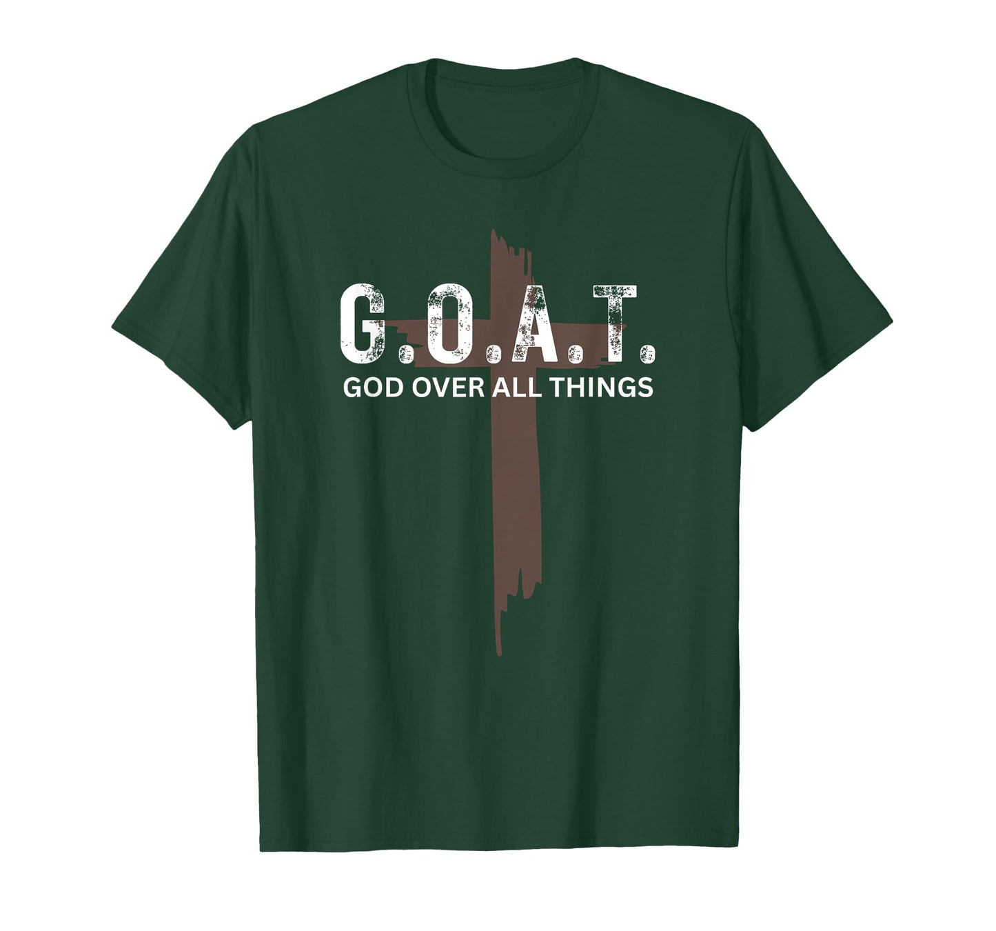 Goat God Over All Things Christian Red Cross Design G.O.A.T. T-Shirt