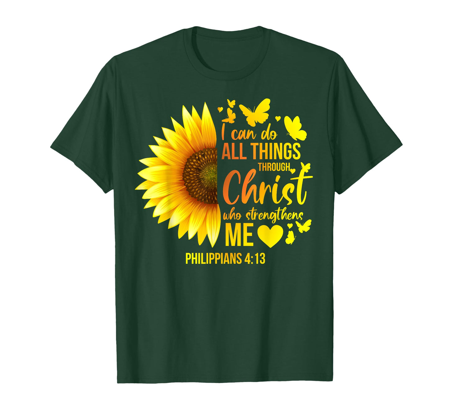 Christian Sunflower Philippians 4 Pretty Bible Verse Gift T-Shirt
