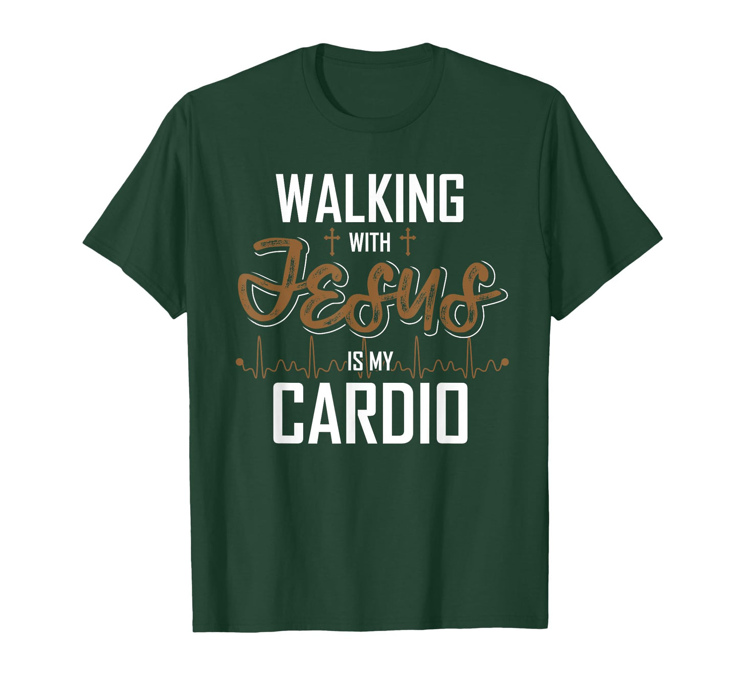 Walking With Jesus Is My Cardio Christian Gift Prayer T-Shirt