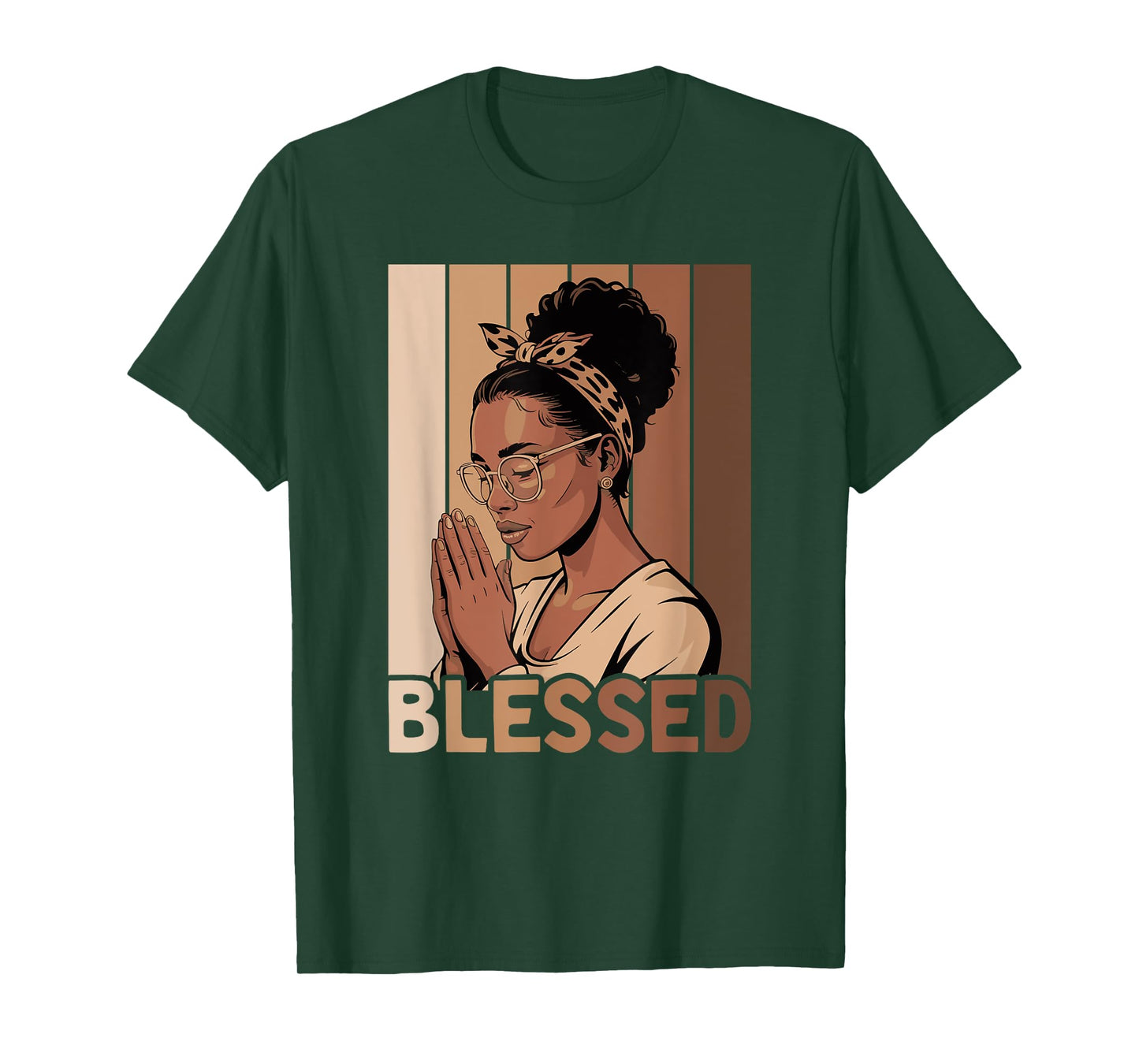 Blessed Black Woman Praying African American Christian T-Shirt