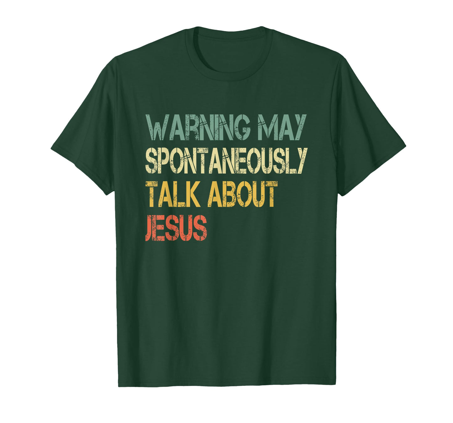 Christian Mens Warning May Talk About Jesus God Bible Faith T-Shirt