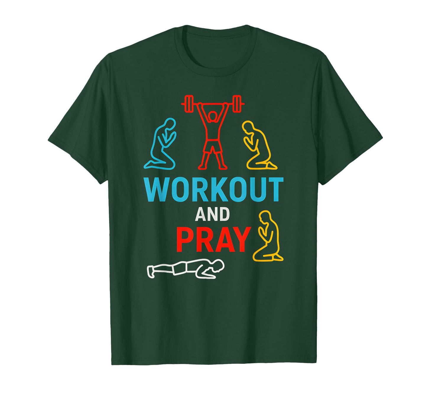 Faith Fitness Workout Pray Cool Mens Christian Faith T-Shirt