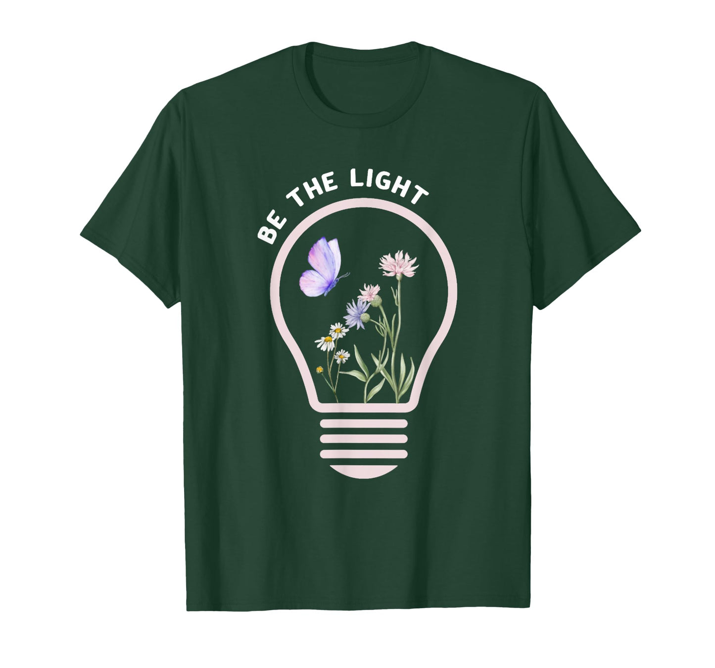 Be The Light Christ Butterfly Flower Jesus Quotes T-Shirt