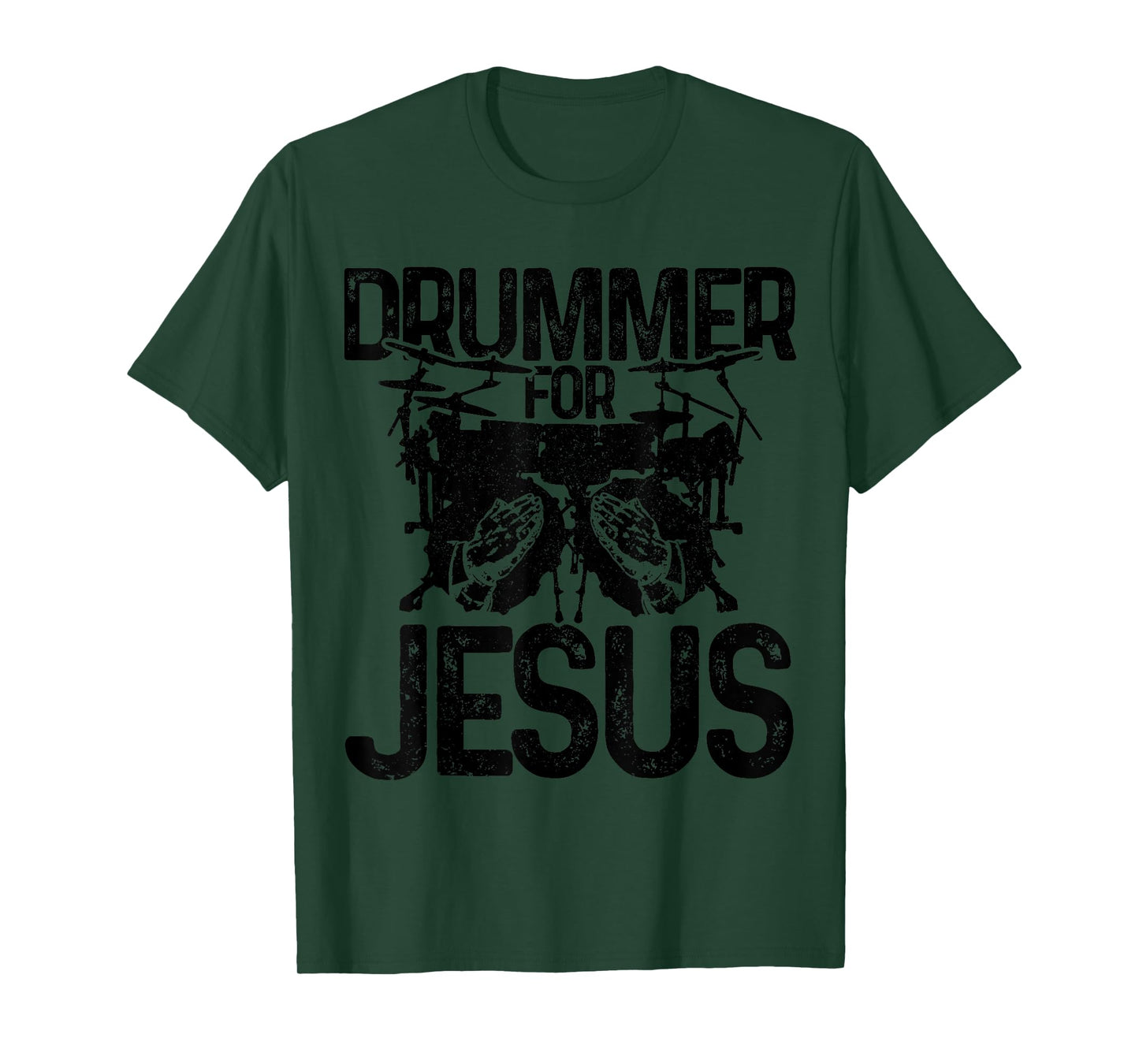 Drummer For Jesus Praying Hands Drums Christian Drummer T-Shirt