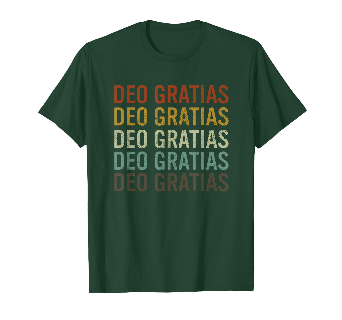 Deo Gratias Catholic Christian Men Women Retro T-Shirt
