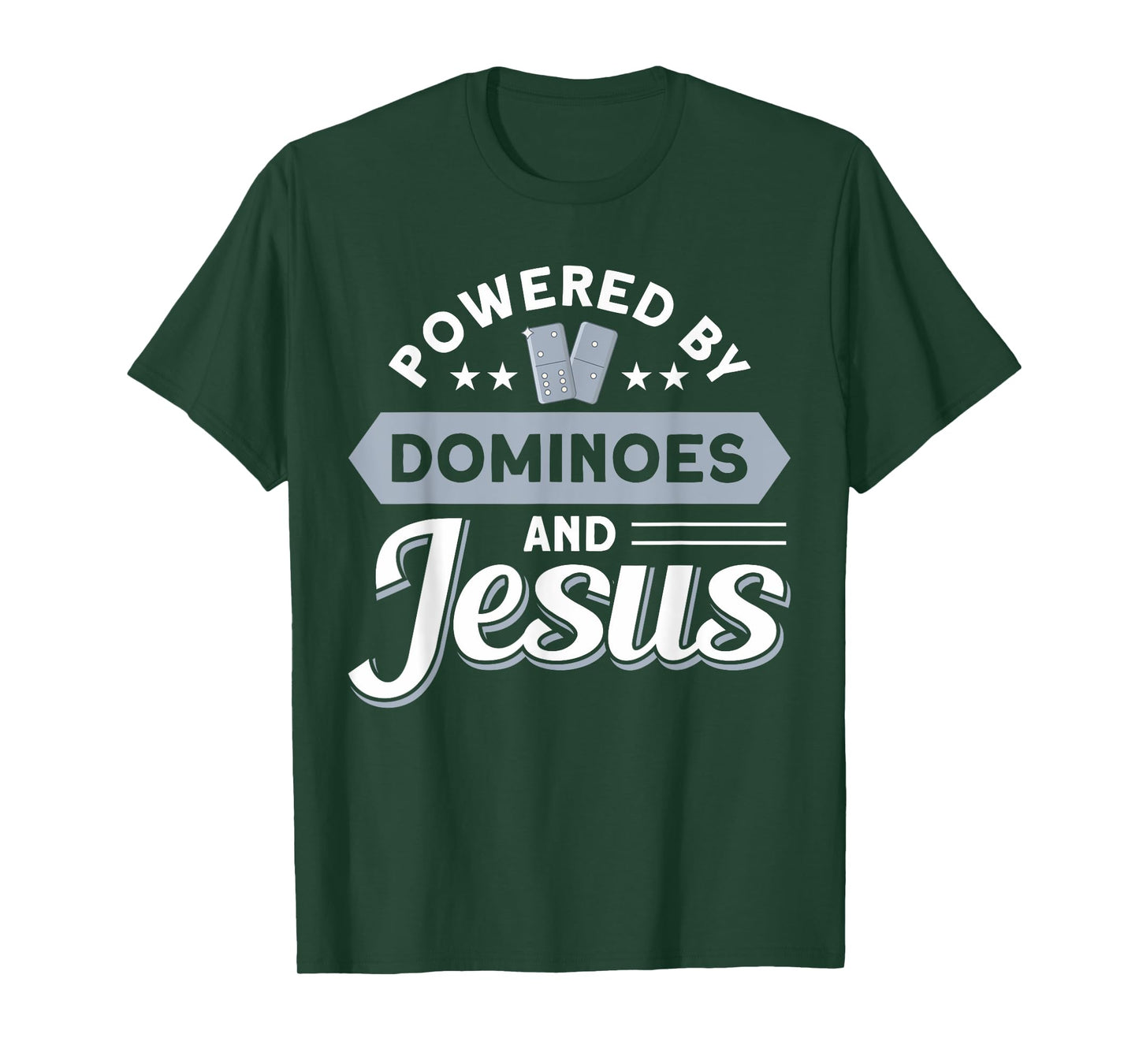 Gift Idea For Mexican Train & Play Domino Powered By Dominoes And Jesus Classic Dominoes T-Shirt