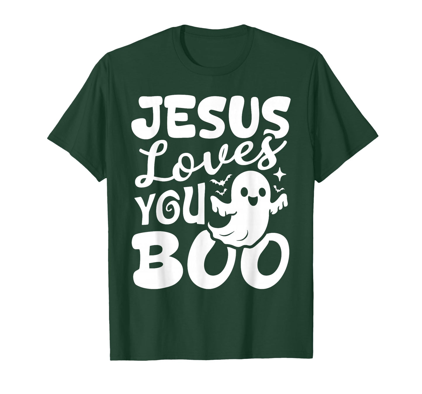 Jesus Loves You Boo Christian Halloween Ghost Funny T-Shirt