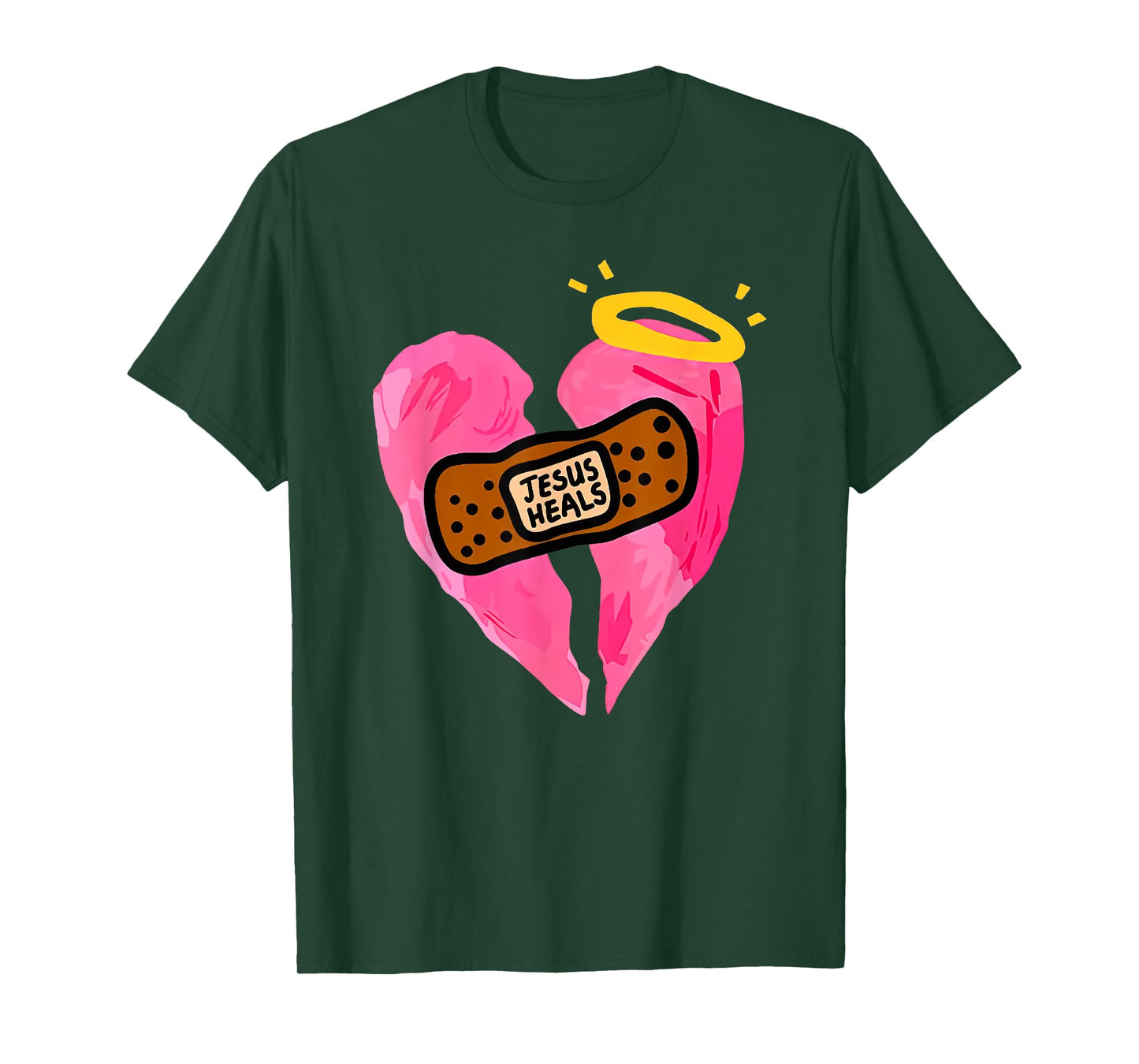 jesus heals broken heart print bandages bandaids T-Shirt