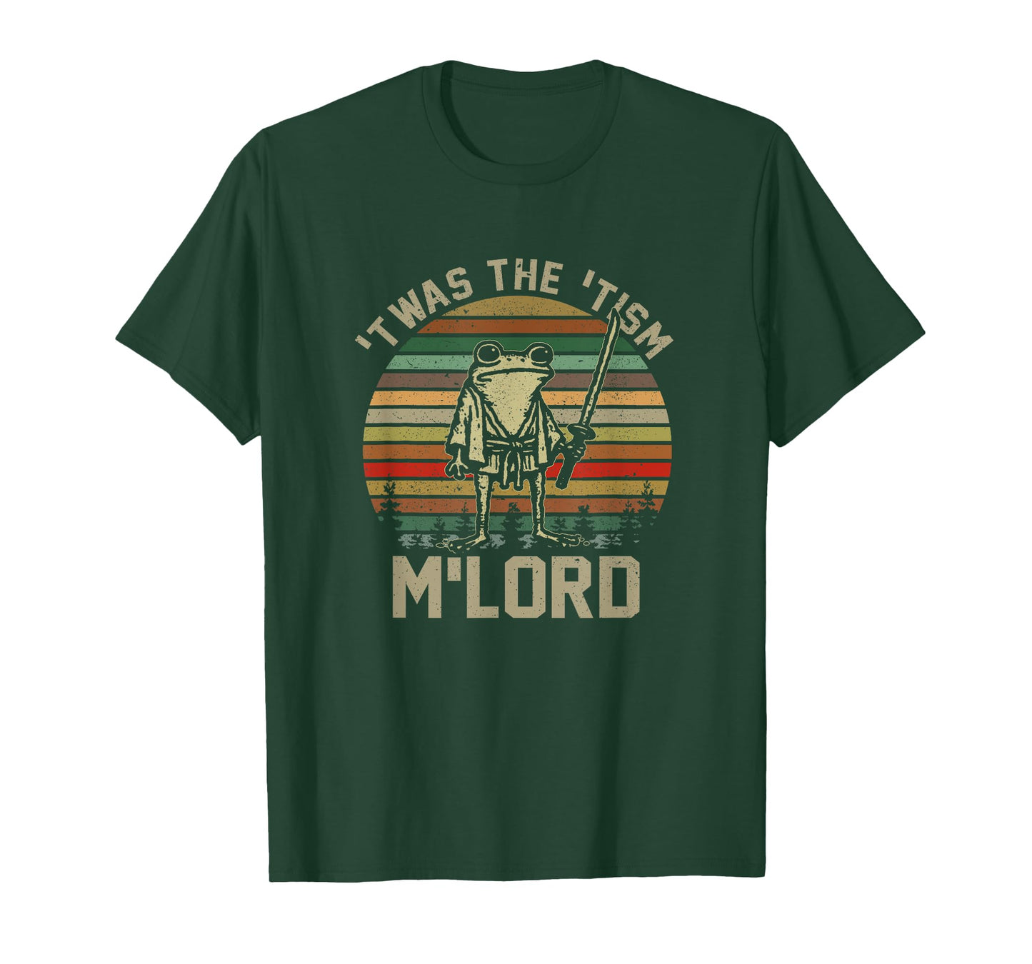 Vintage T'was the 'Tism M'Lord Funny Medieval Knight Frog T-Shirt