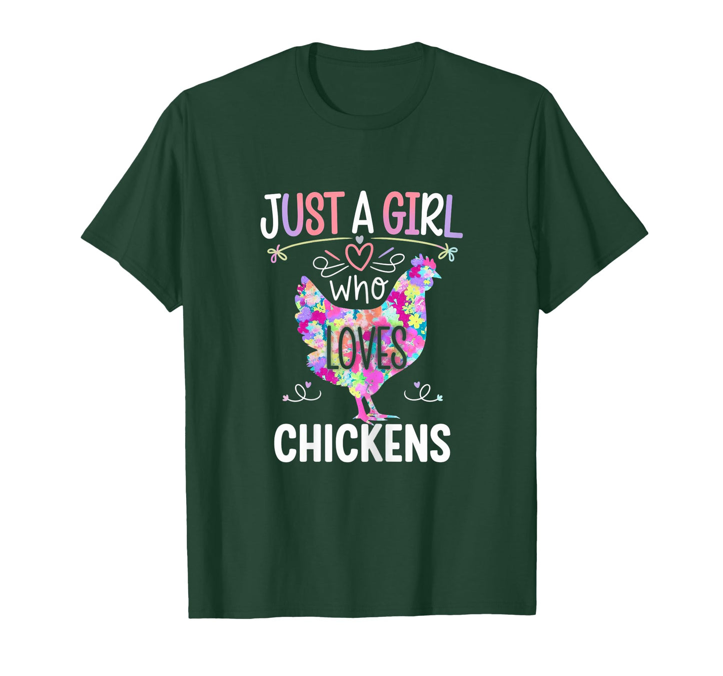 Just A Girl Who Loves Chickens Cute Floral T-Shirt