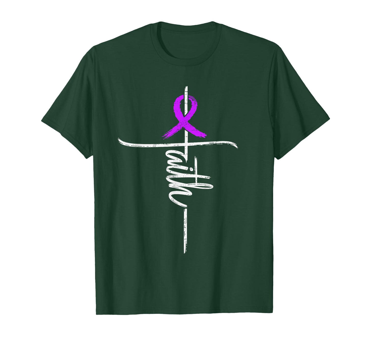 Faith Domestic Violence Awareness Christian Ribbon Purple T-Shirt