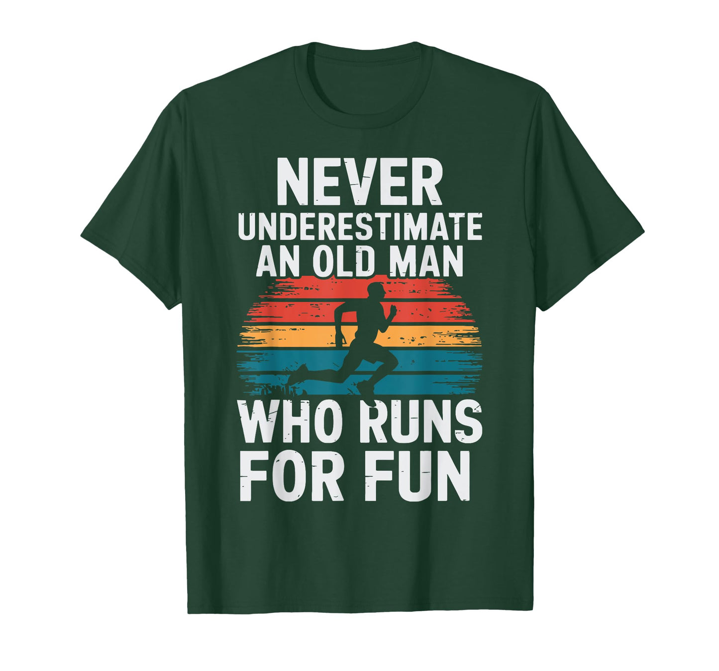 Old Man Running Humor Fitness Lover Funny Senior Runner T-Shirt
