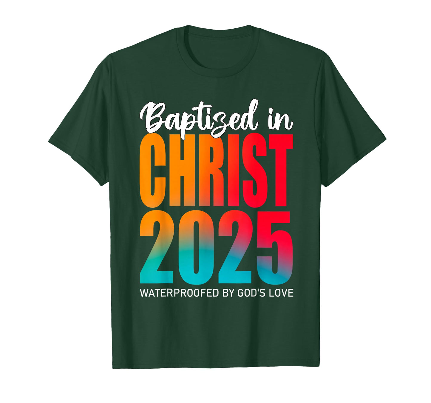 Baptized In Christ 2025 Celebration Faith Design Unisex-Kids Christian Baptism T-Shirt Black Small Modern Short Sleeve Crew Neck Cotton 80% Polyester 20%