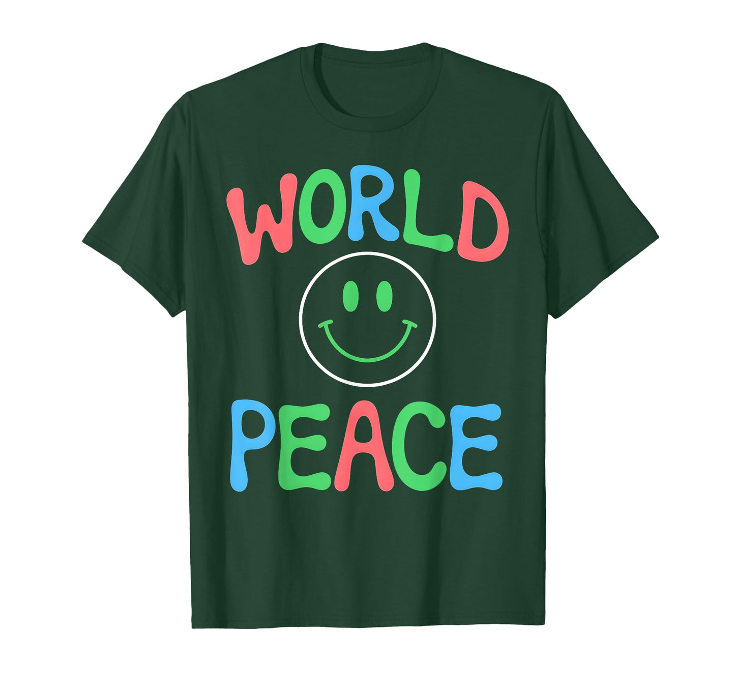 World Peace Smile Face Peace Sign Heart Peace Day T-Shirt