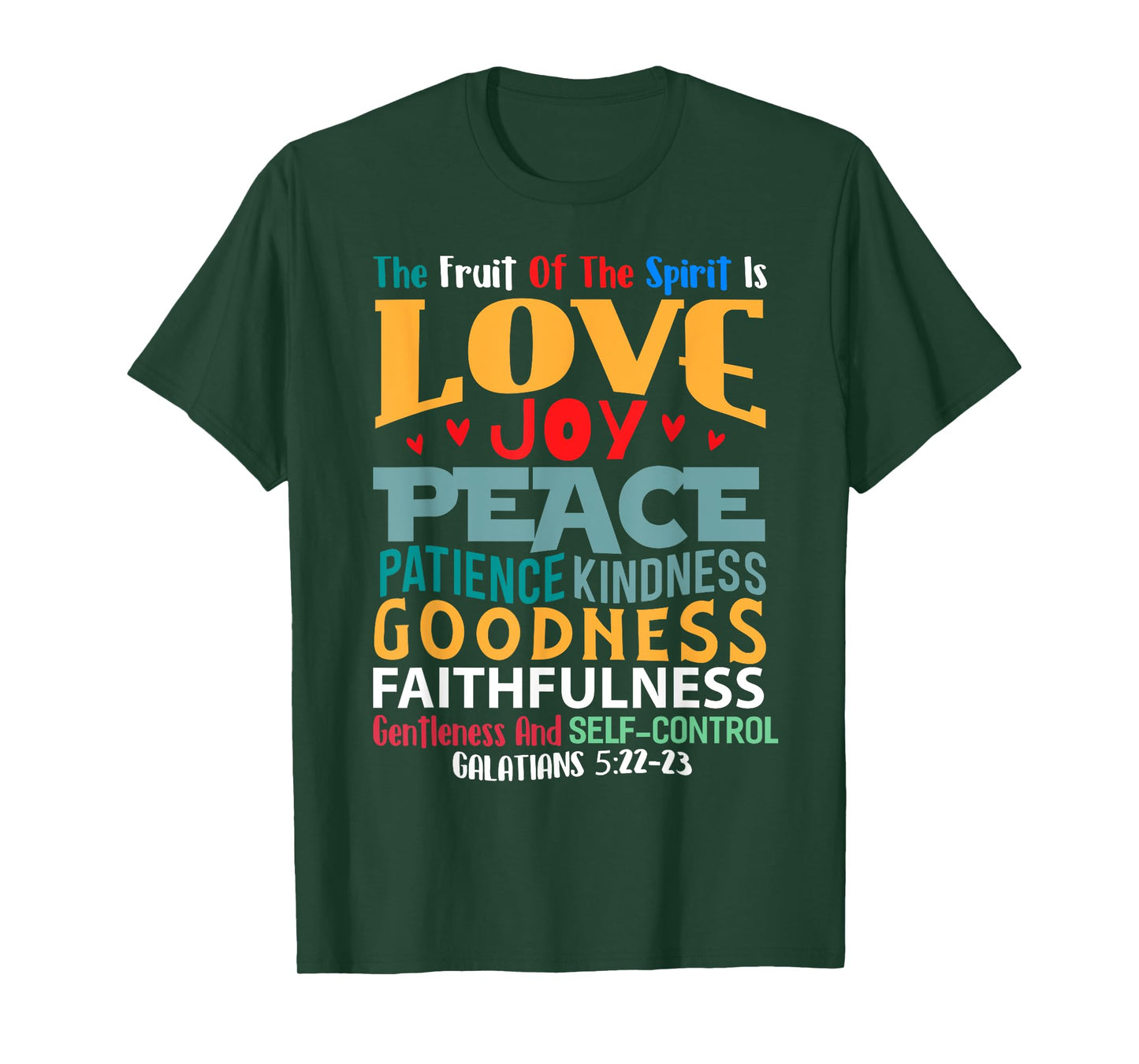 Religious Designs By ShirtZilla Fruit Of The Spirit Christian T-Shirt Bible Verse T-Shirt
