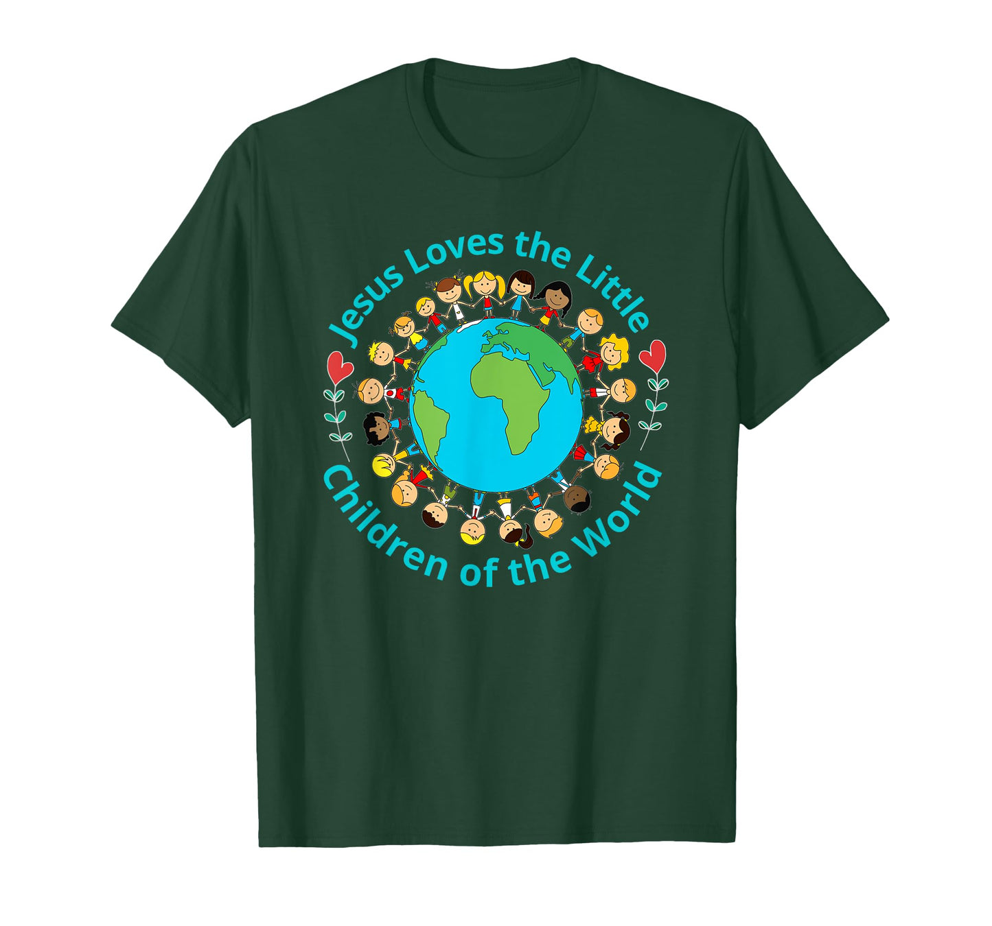Jesus Loves Children Of World Christian Mother Teacher Kids T-Shirt