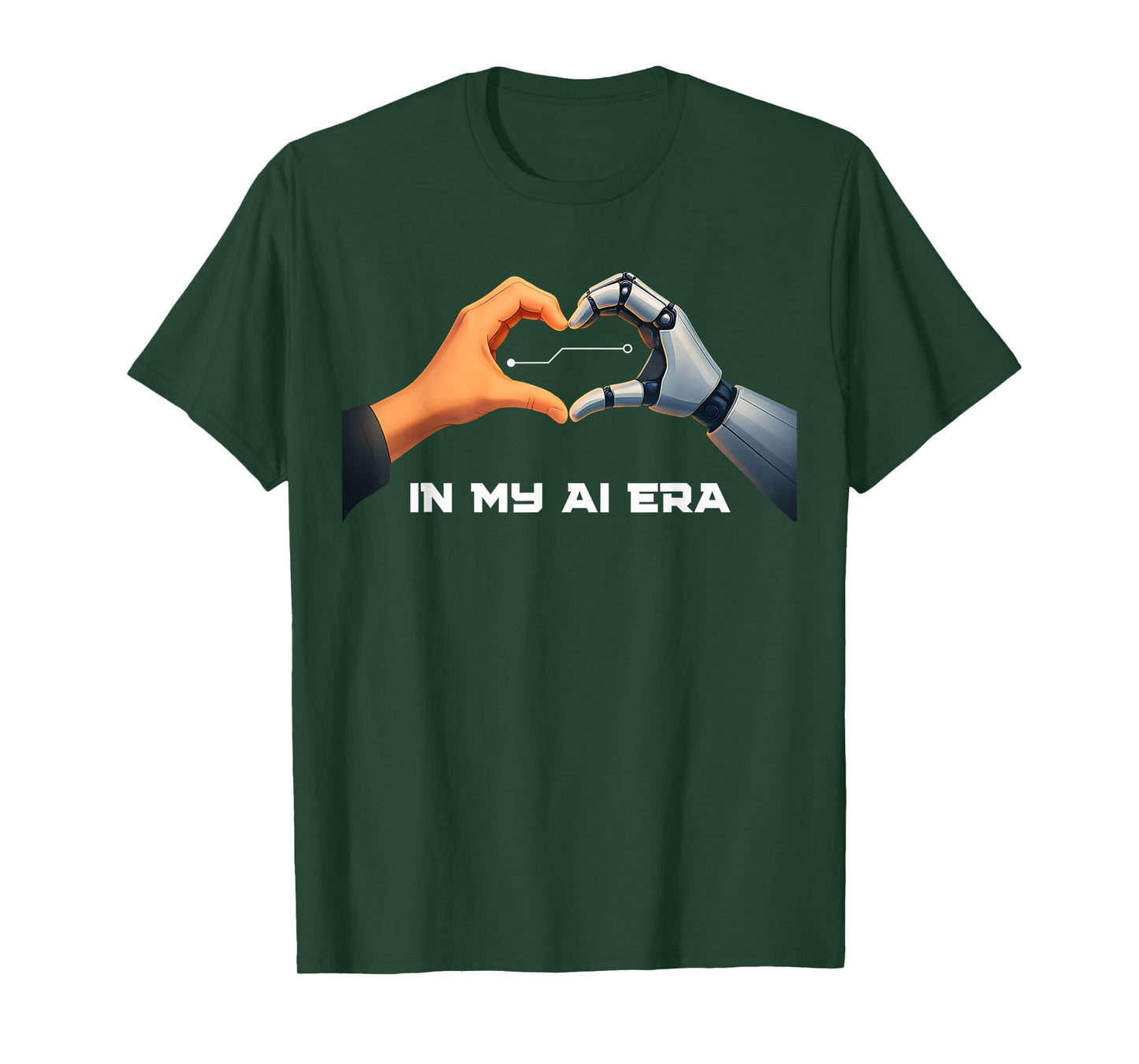 In My AI Era Technology AI Robotic Arms Heart Data Connect T-Shirt