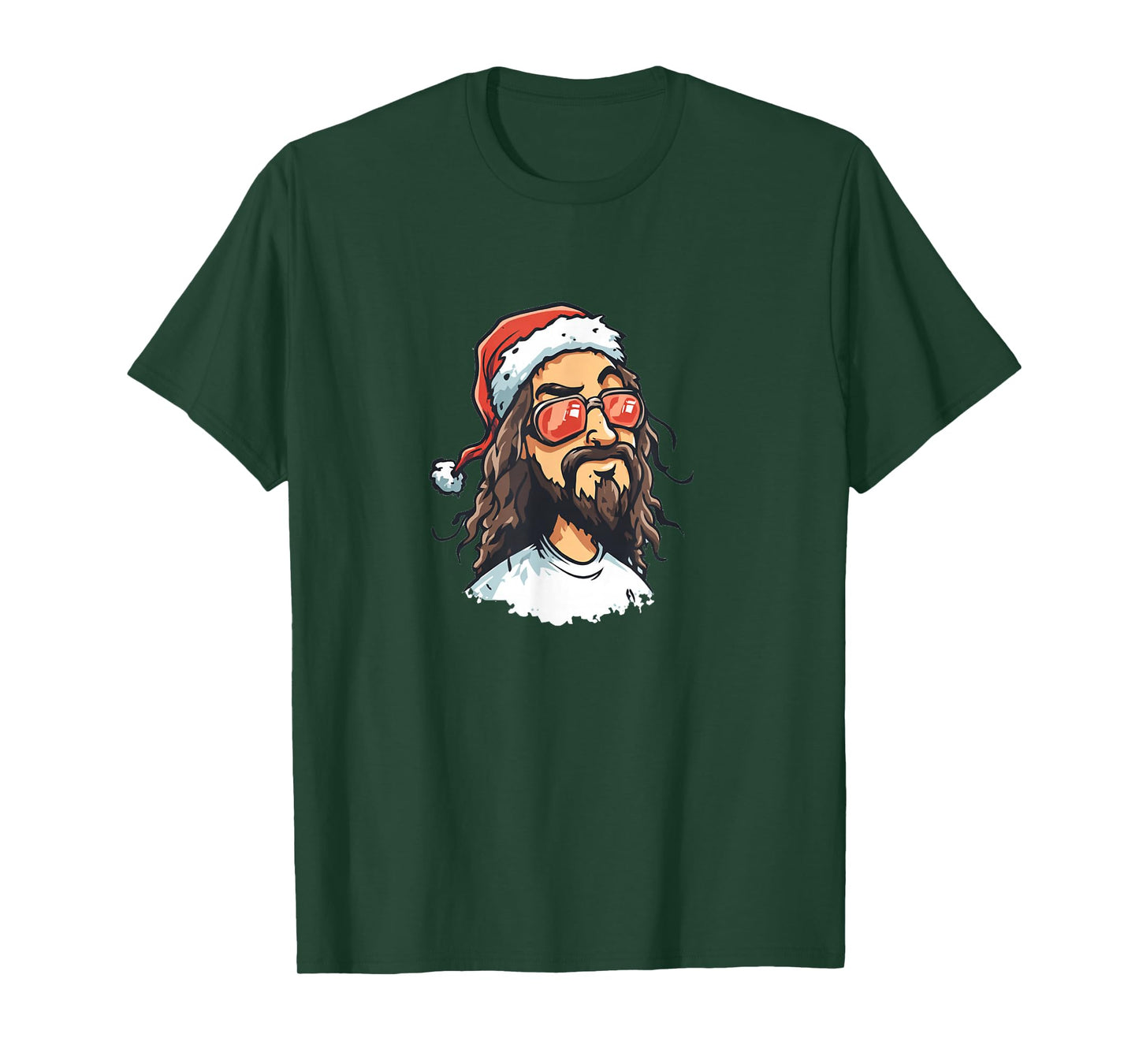 Awesome Jesus with Sunglasses and Festive Christmas Hat T-Shirt